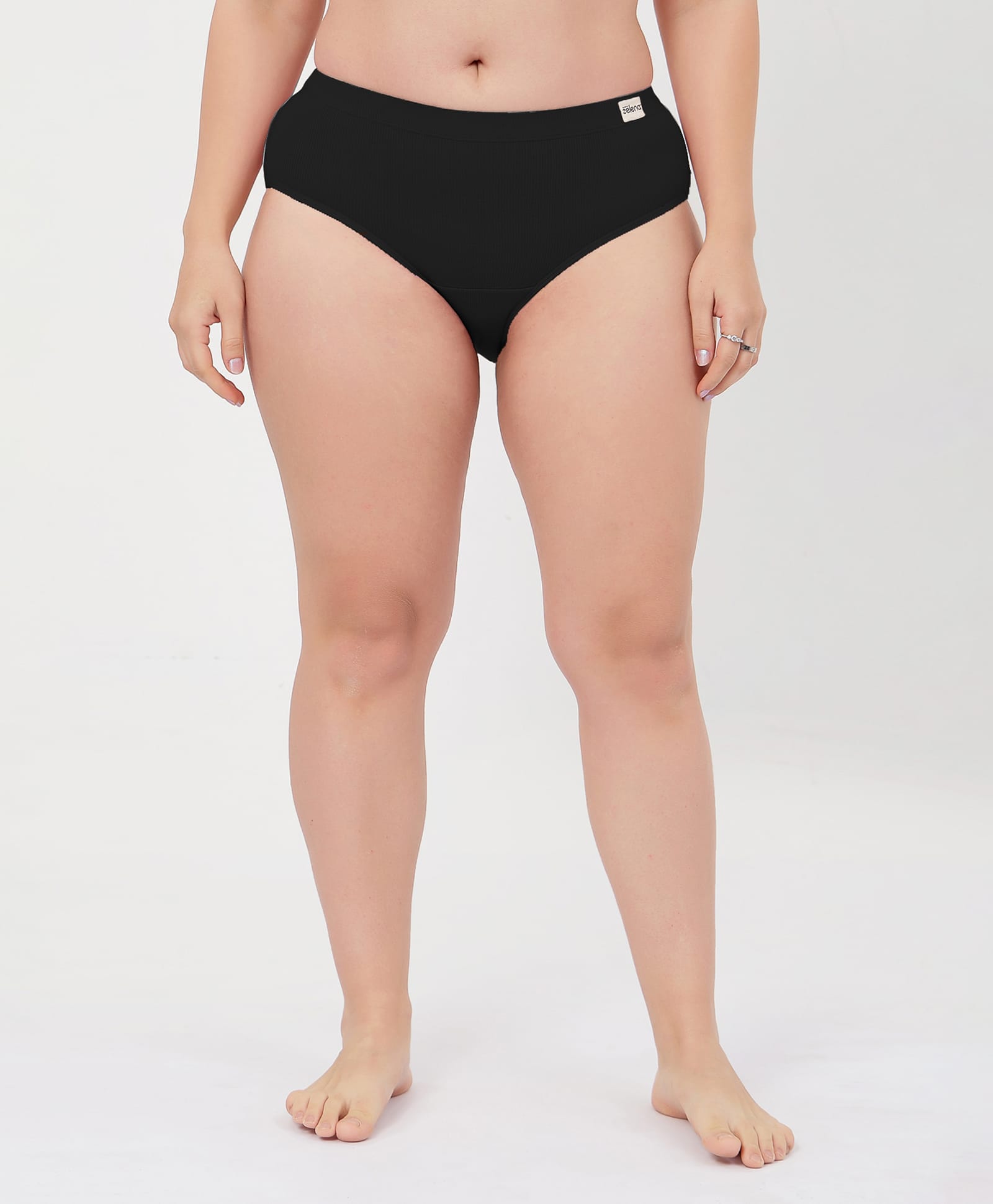 Zelena 95% Cotton 5% Elastane Knit Solid Maternity Hipster Panty - Black-image-26