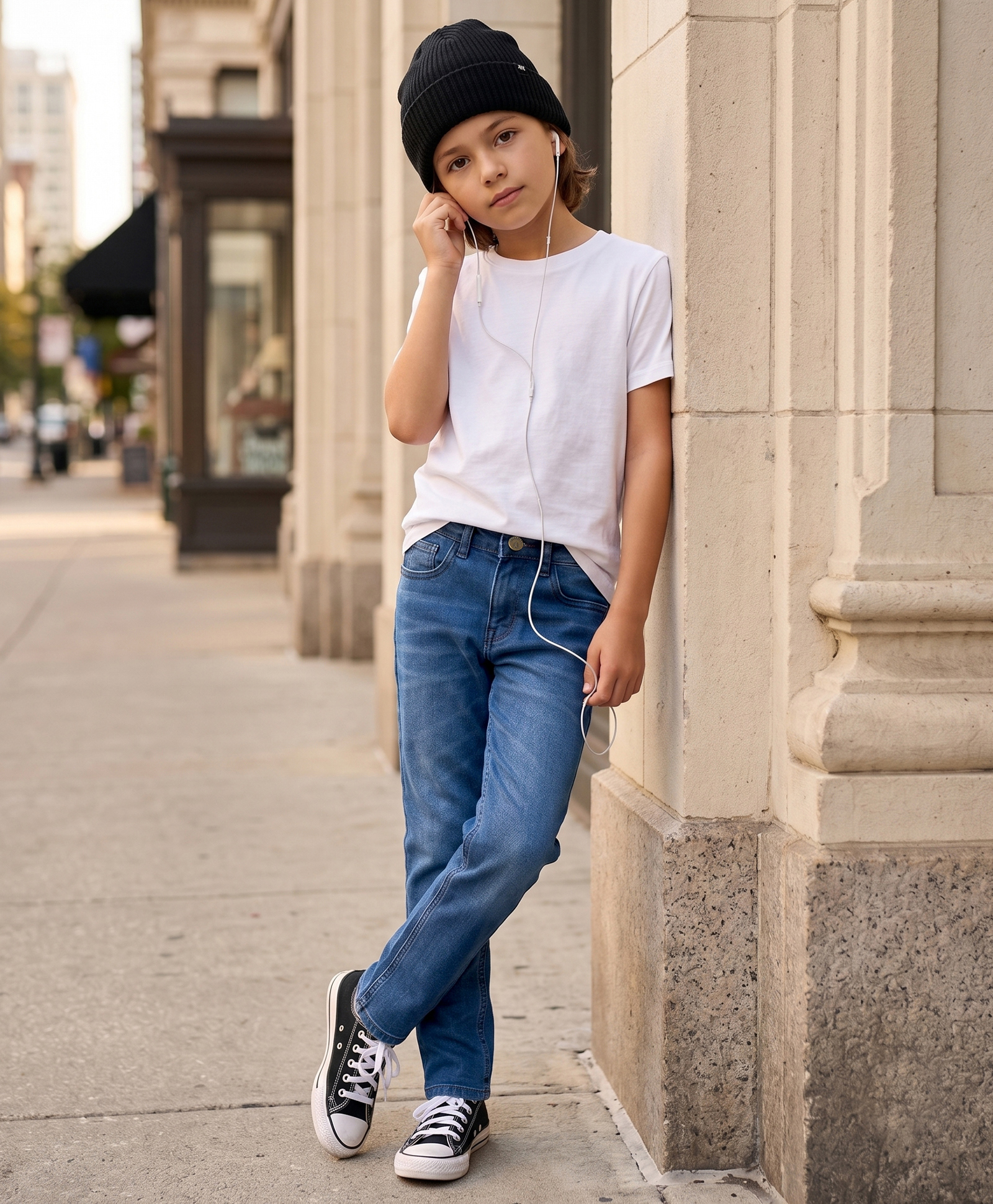 Pine Kids Denim Woven Washed Full Length Jeans - Blue-picture-20