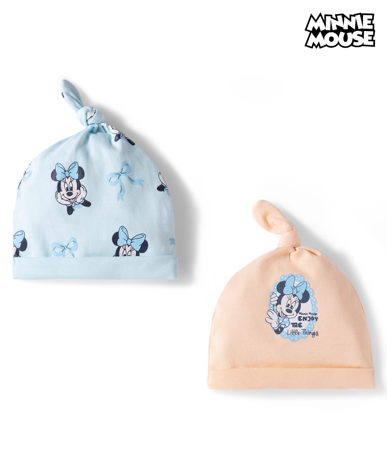 Babyhug Disney Interlock Knit Cap With Minnie Mouse Graphics Pack of 2 Multicolor- Diameter 15 cm-picture-28