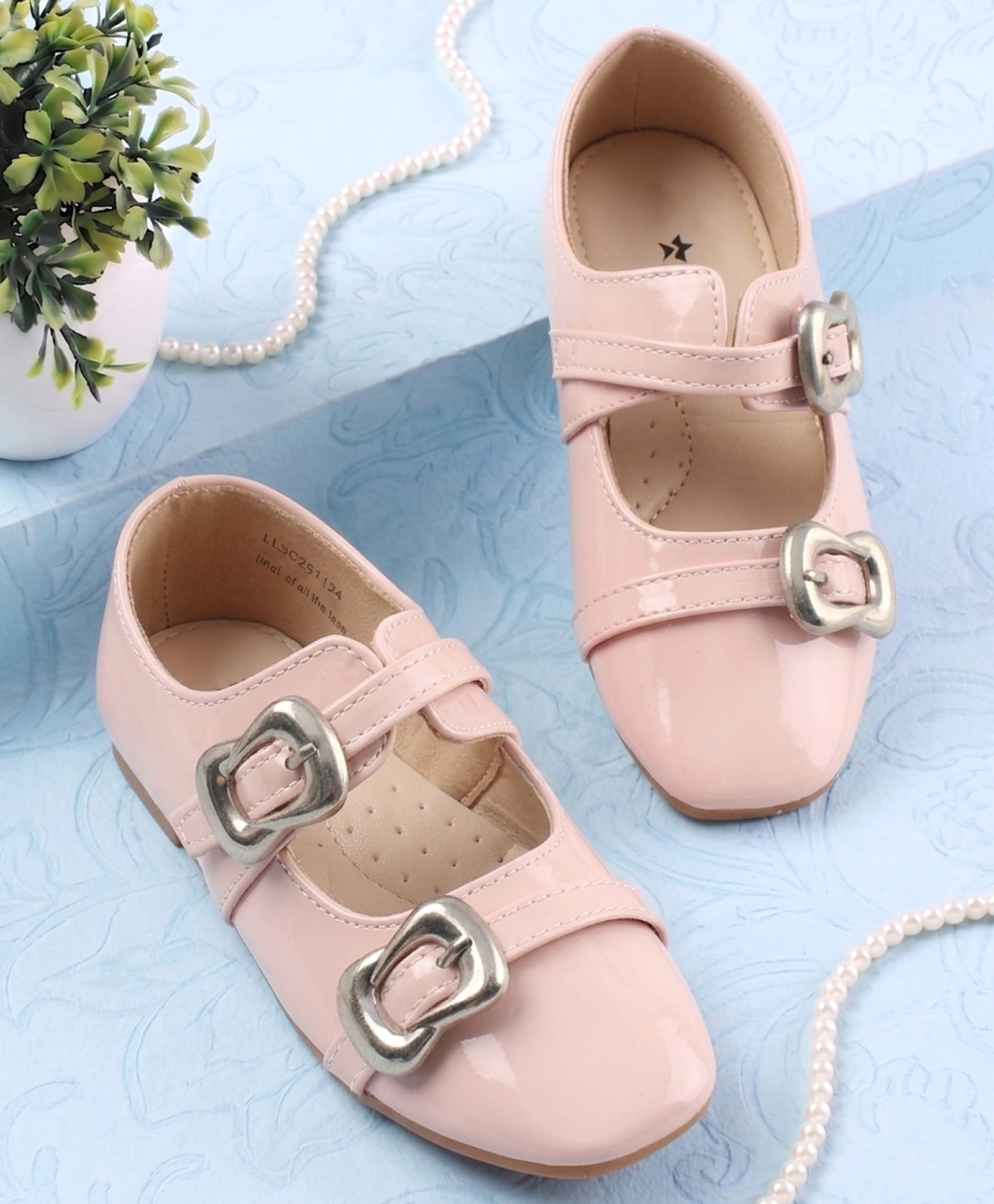 Cute Walk by Babyhug Buckle Closure Solid Ballerina - Pink-image-39