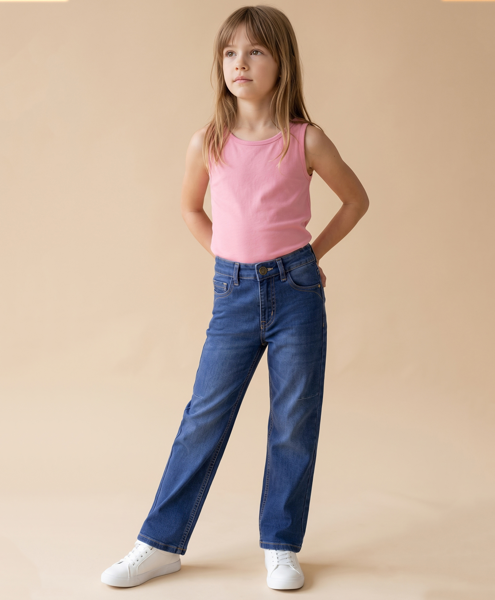Pine Kids Denim Woven Full Length Washed Jeans - Blue-picture-20
