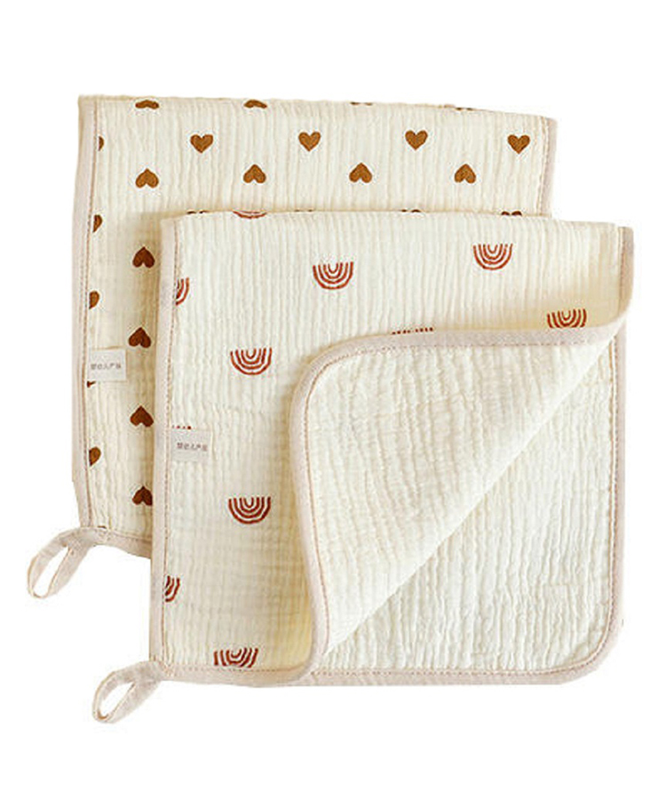 TERI BERI 4 layers Muslin Baby Burp Cloth Set of 2, Ultra Soft Cotton Newborn Towel, Absorbent Feeding Cloth for Babies, Reusable Washable Baby Essentials (Multicolor Prints)-image-40