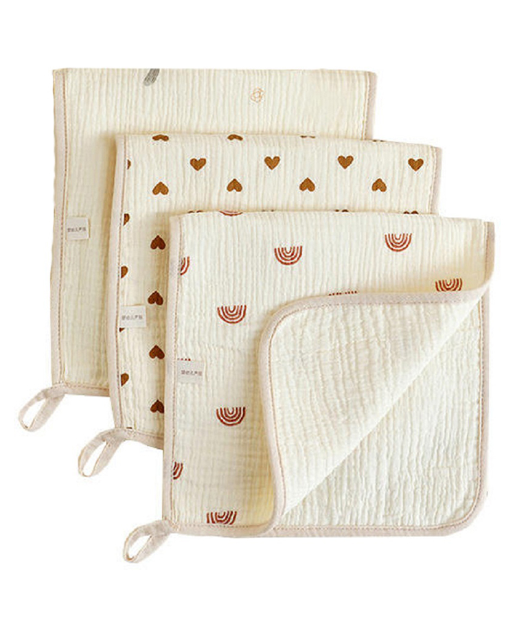 TERI BERI 4 layers Muslin Baby Burp Cloth Set of 3, Ultra Soft Cotton Newborn Towel, Absorbent Feeding Cloth for Babies, Reusable Washable Baby Essentials (Multicolor Prints)-image-36