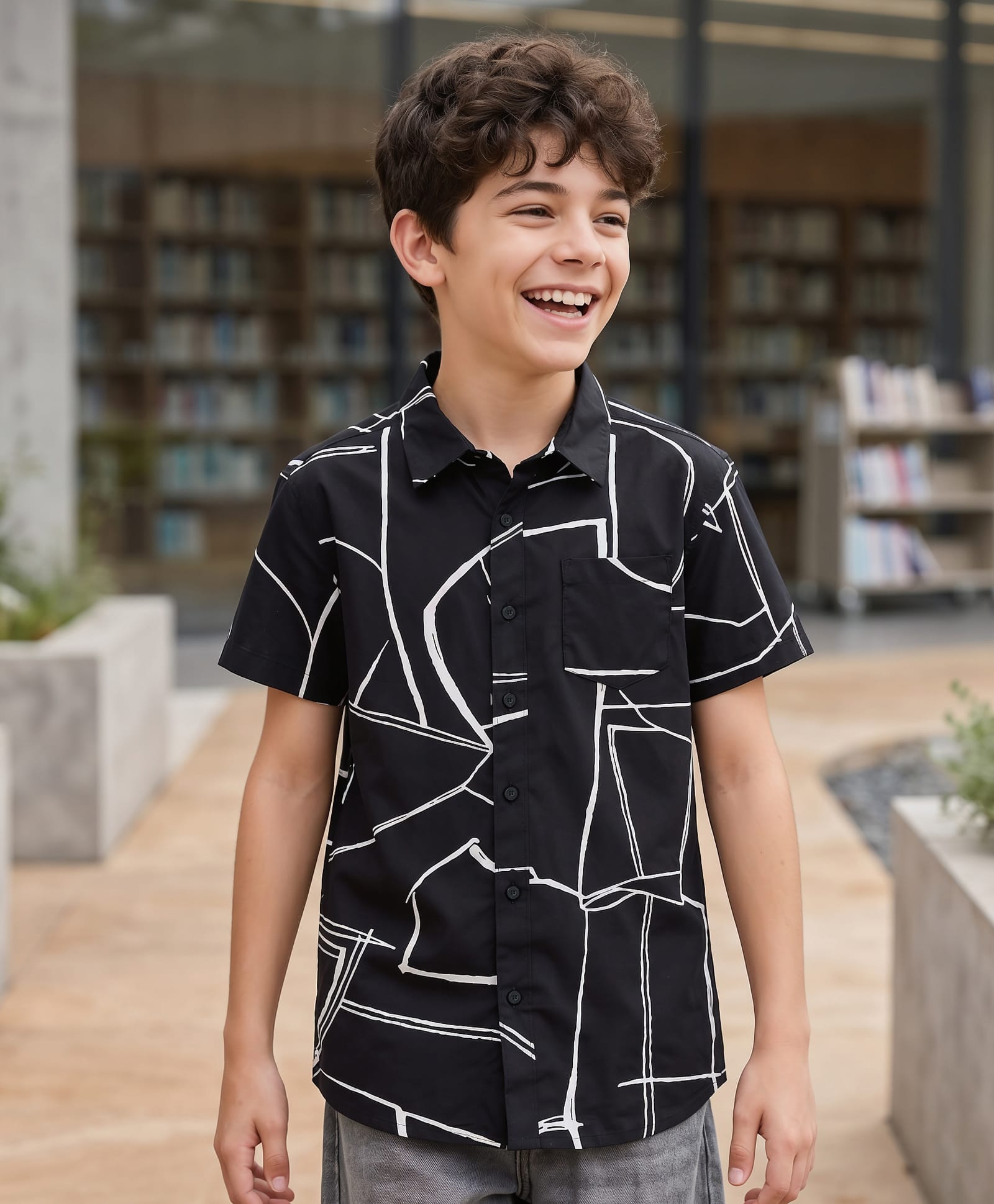 Pine Kids Cotton Woven Printed Shirts Half Sleeves Collar Multi Color 5-6 Years-picture-25