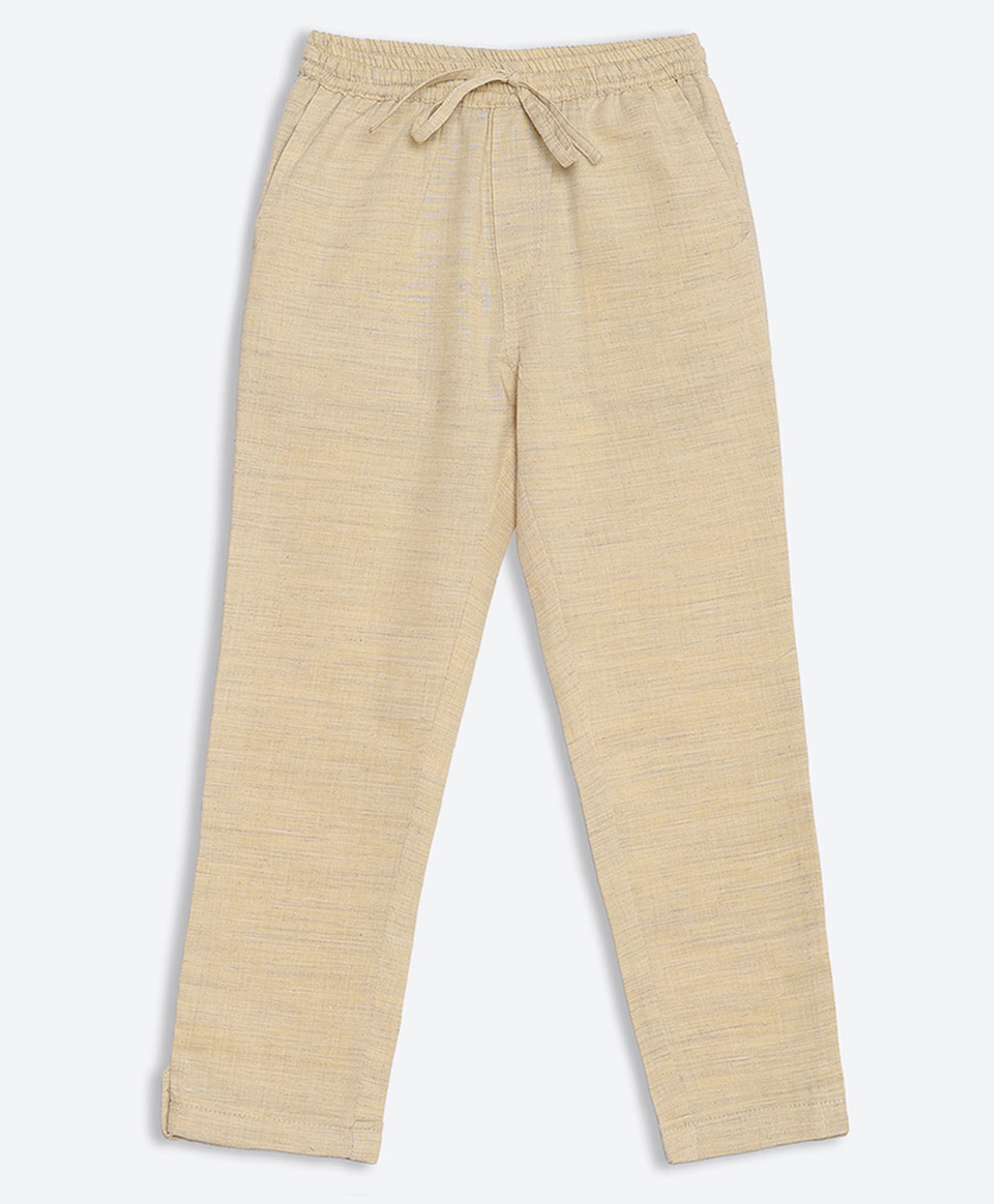 Charkhee Cotton Woven Textured Trousers - Yellow-picture-12