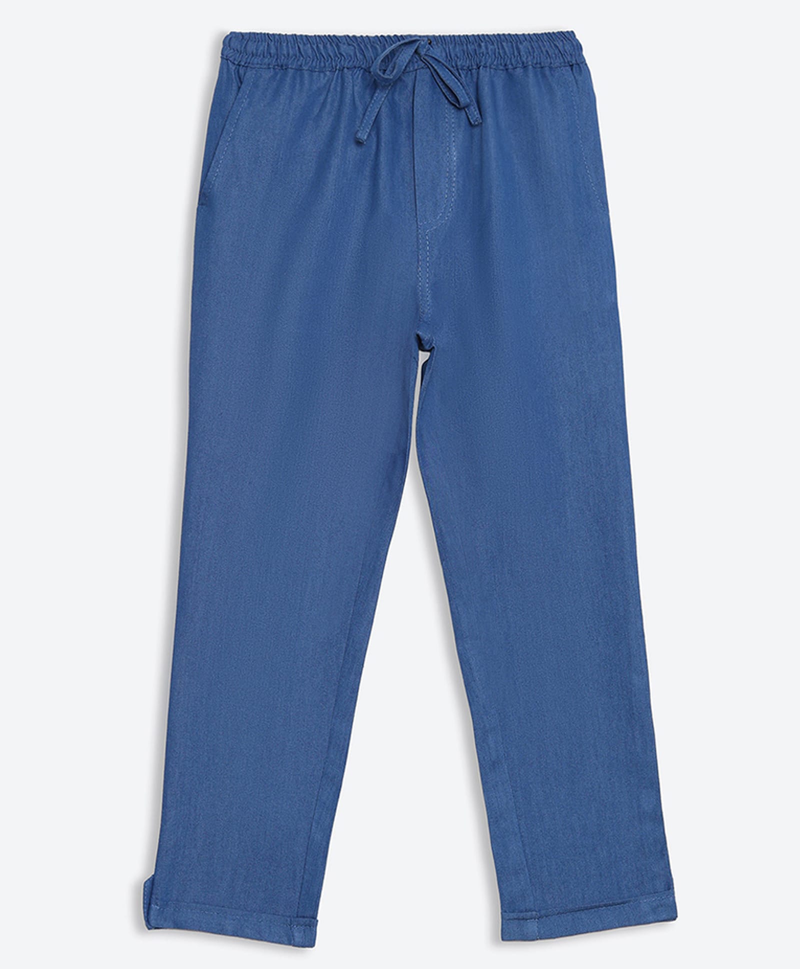 Charkhee Cotton Woven Solid Trousers - Blue-picture-23