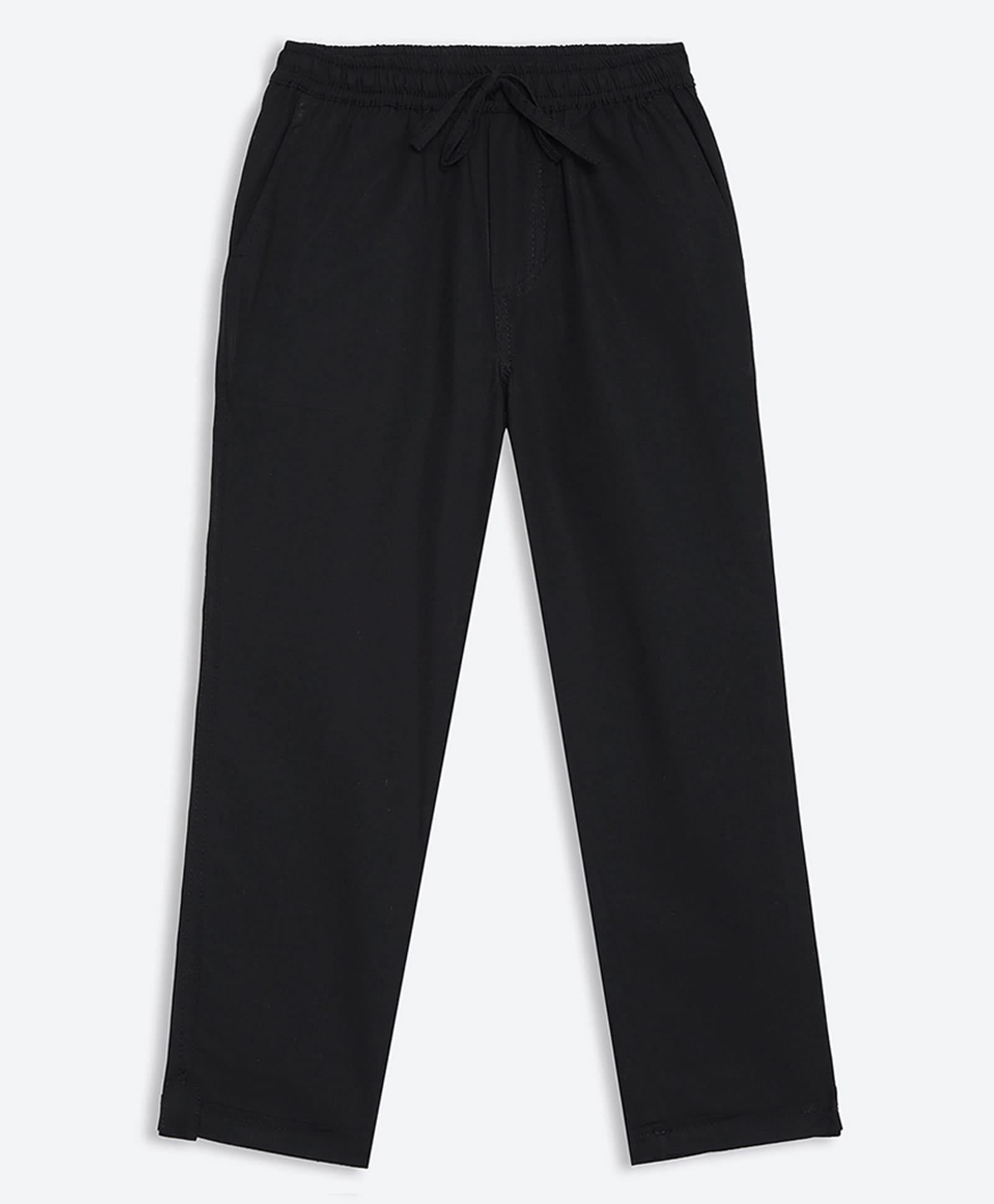Charkhee Cotton Woven Solid Trousers - Black-picture-21