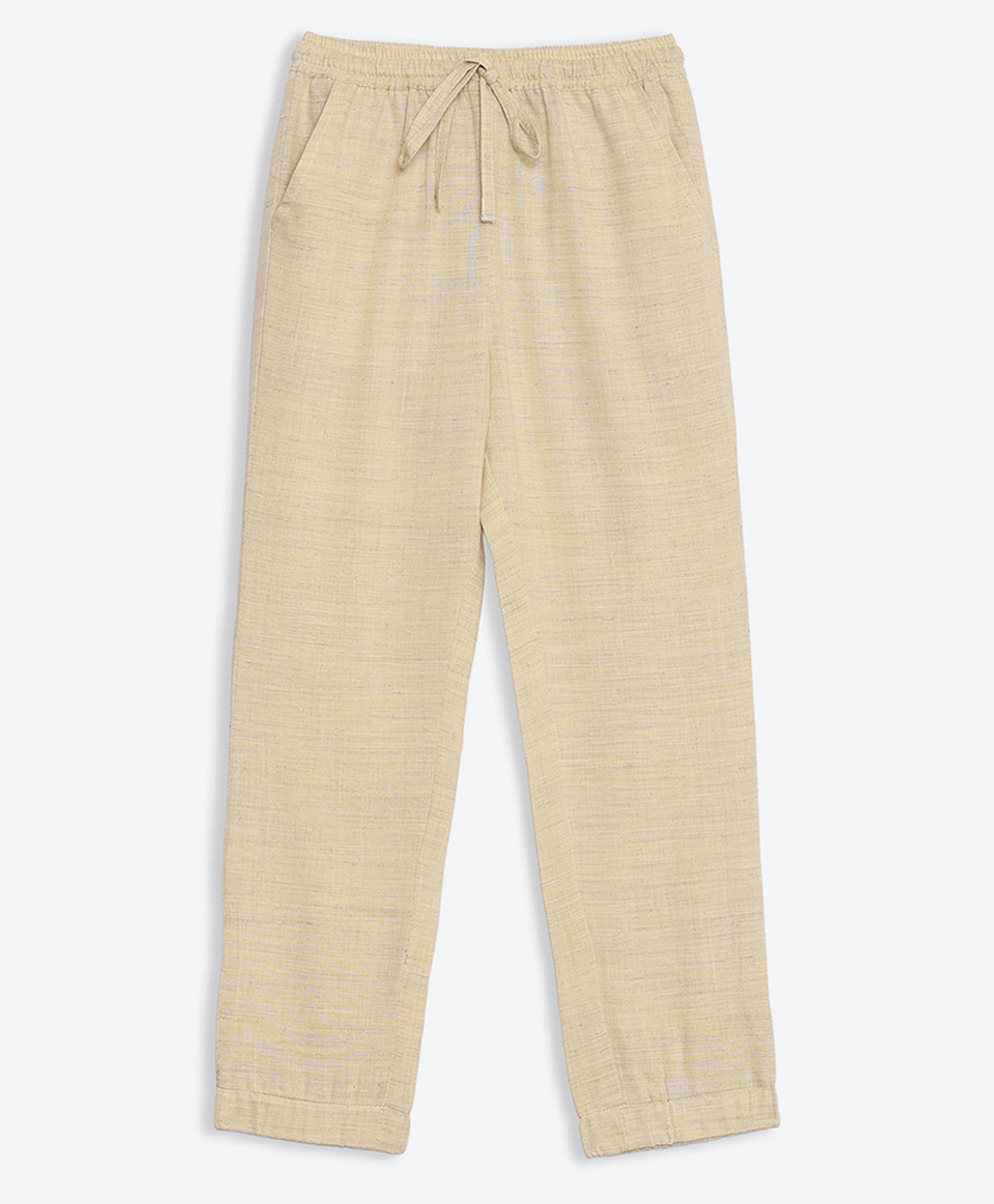 Charkhee Cotton Woven Textured Trousers - Yellow-picture-23