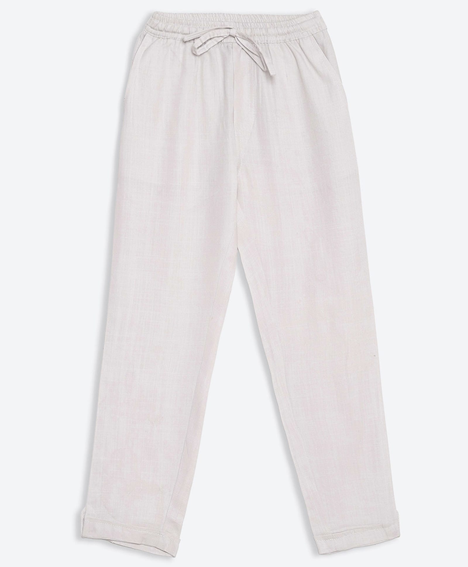 Charkhee Cotton Woven Solid Trousers - Light Grey-picture-24