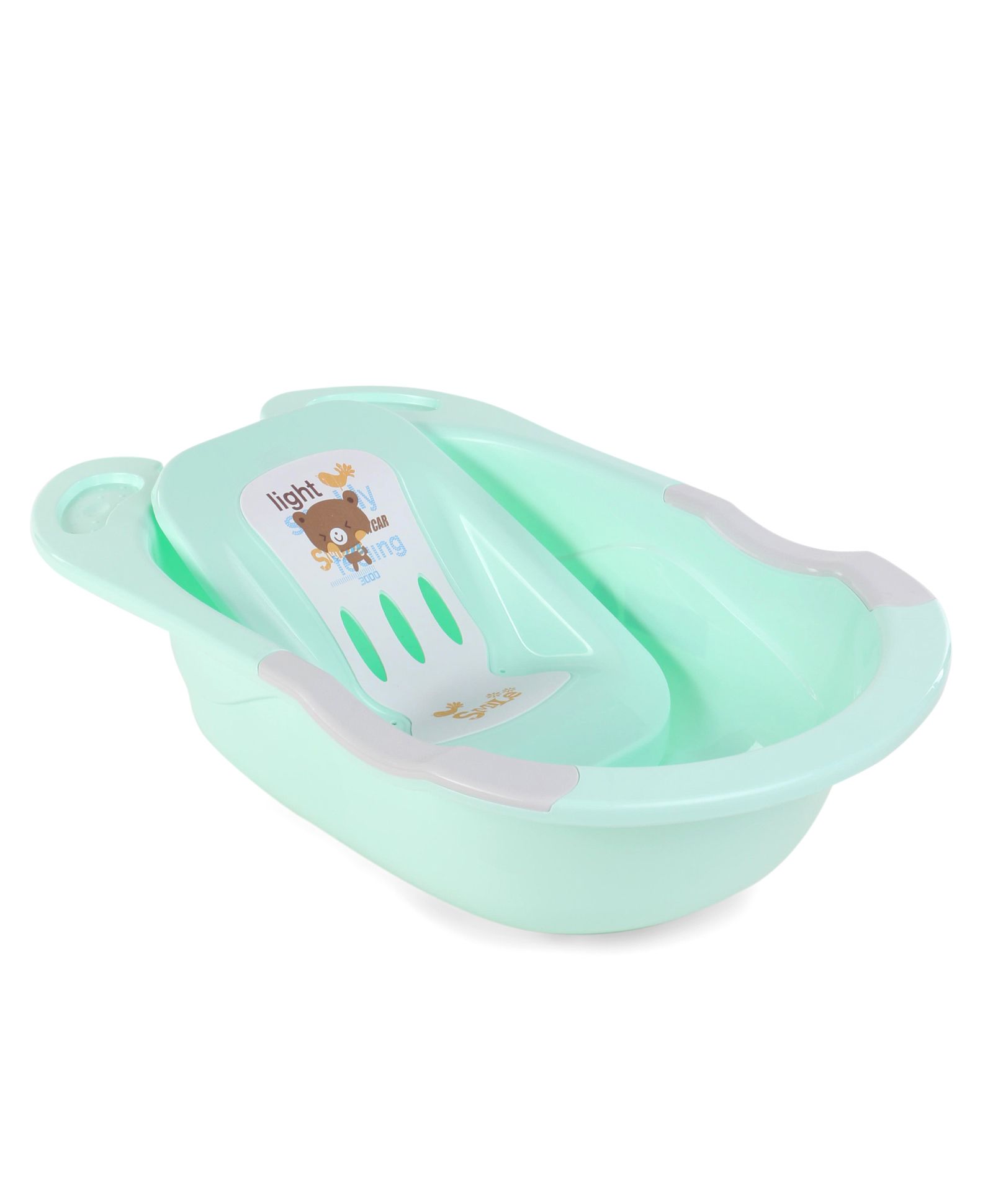 Baby Bath Tub With Sling Horse Print  - Mint Green-image-29