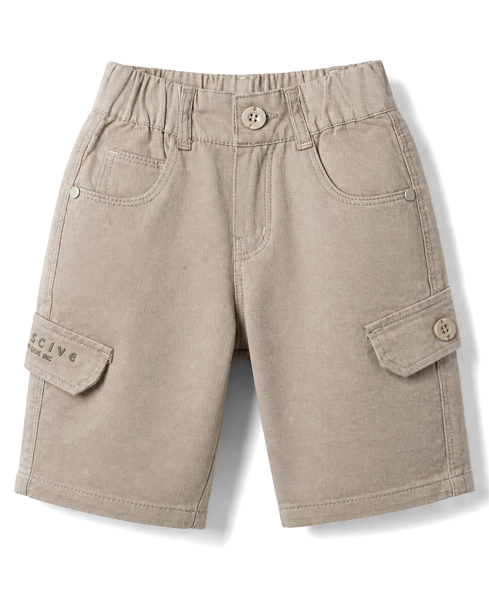 Olio Kids Cotton Knit Above Knee Length Solid Colour Shorts - Grey-picture-25