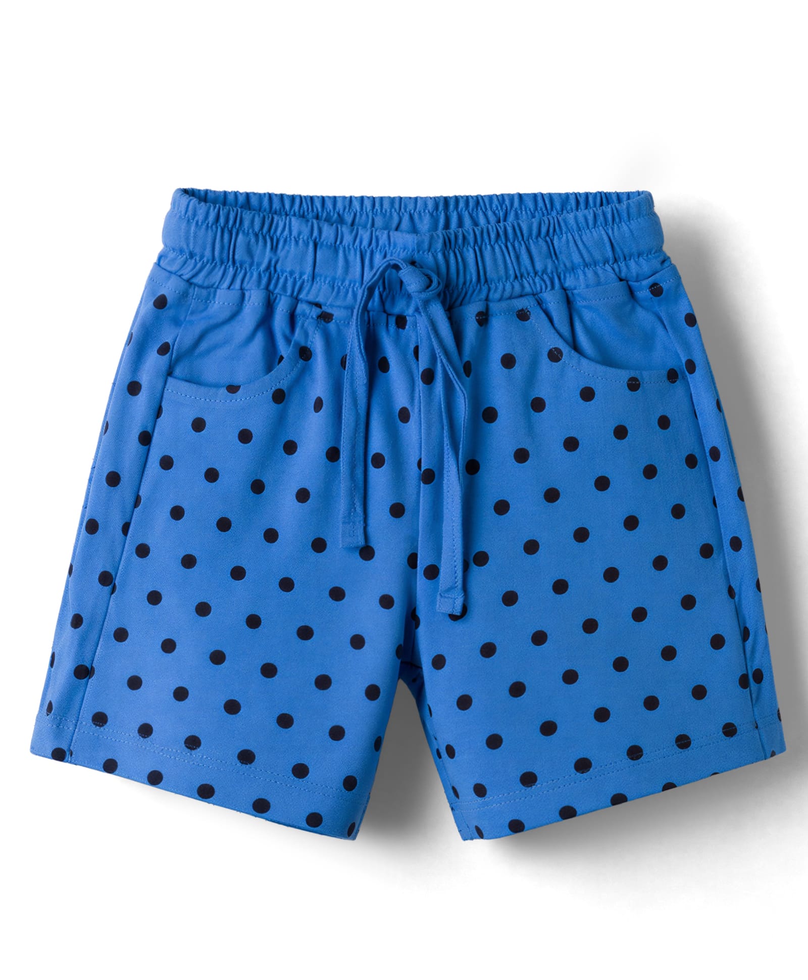 Olio Kids Cotton Knit Above Knee Length Polka Dots Printed Shorts - Blue-picture-27