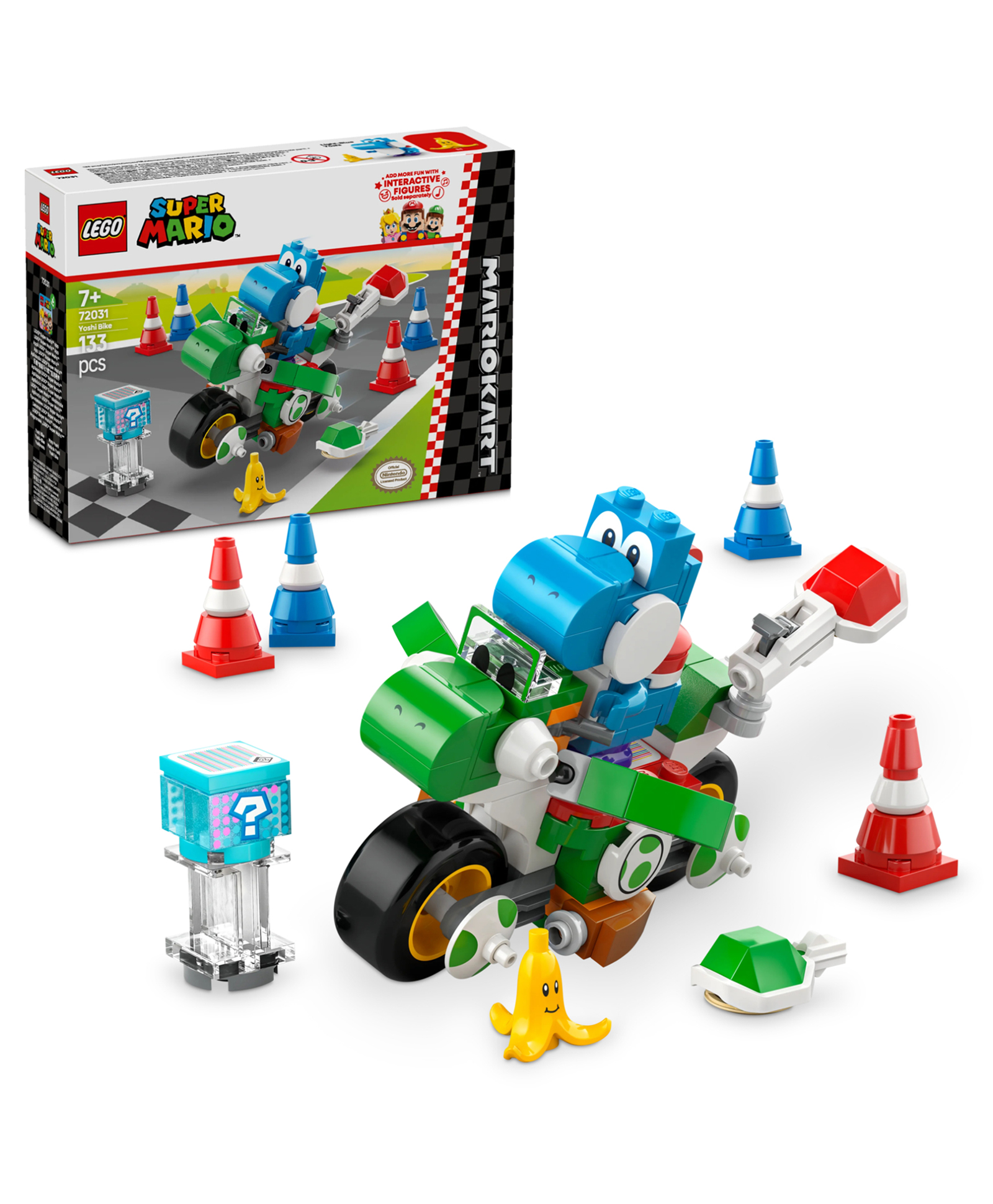 LEGO Super Mario: Mario Kart Yoshi Bike, Nintendo Gift for Kids, Adventure Toy Playset 133 pieces-72031-image-17
