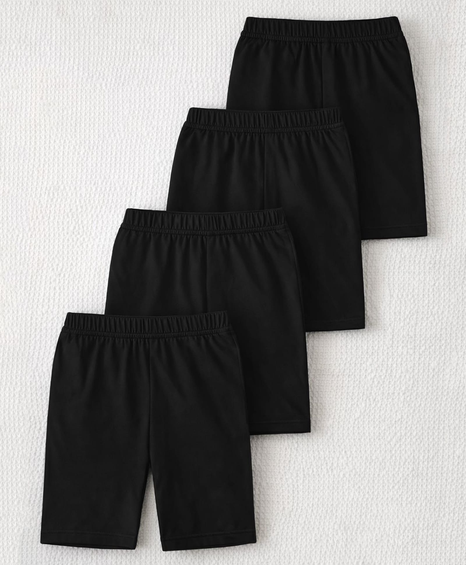 Trampoline Cotton Lycra Pack Of 4 Solid Shorts - Black-image-27