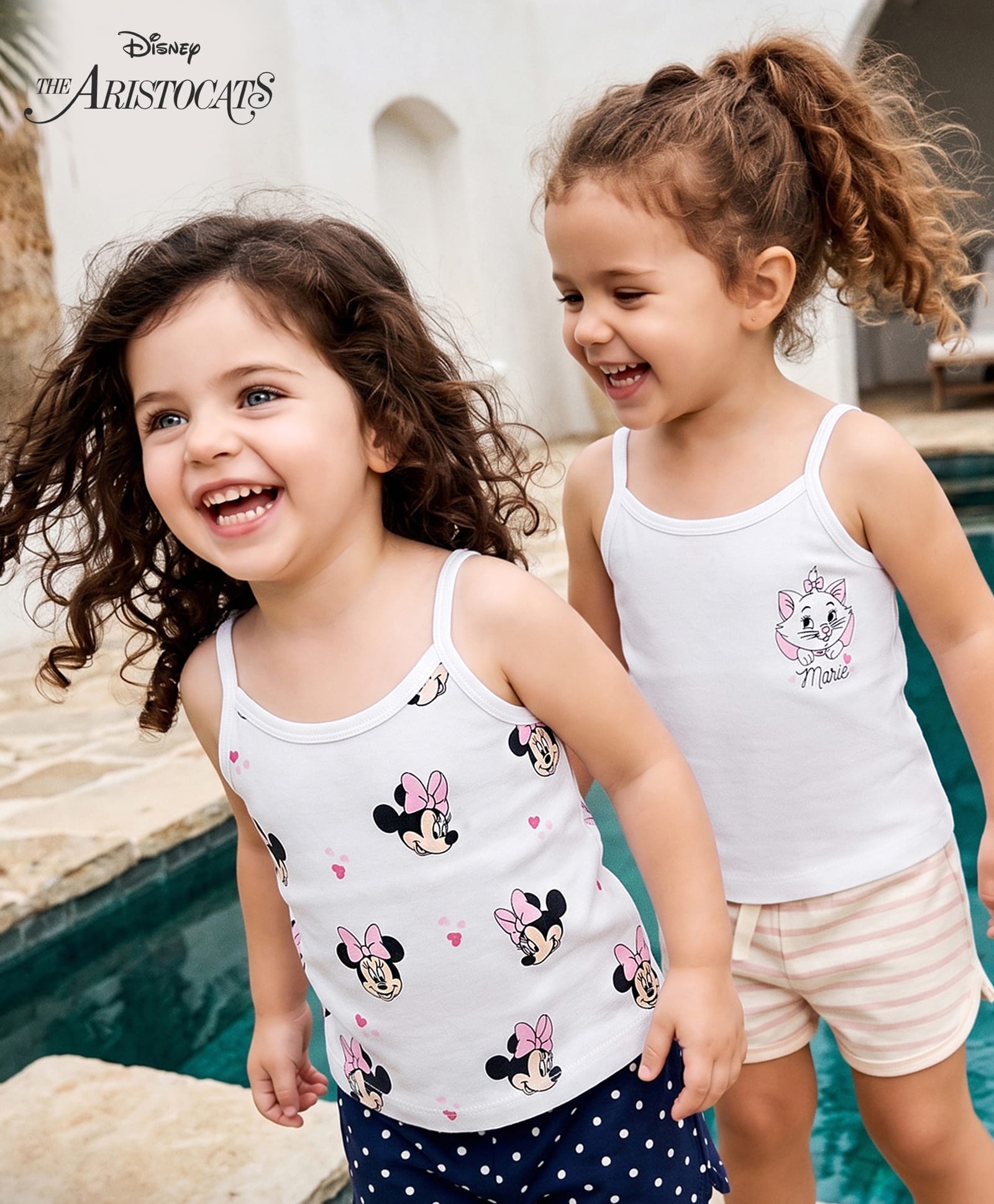Babyhug Disney 100% Cotton Knit Sleeveless Slip With Disney Character Graphic Pack Of 2 - White-image-26