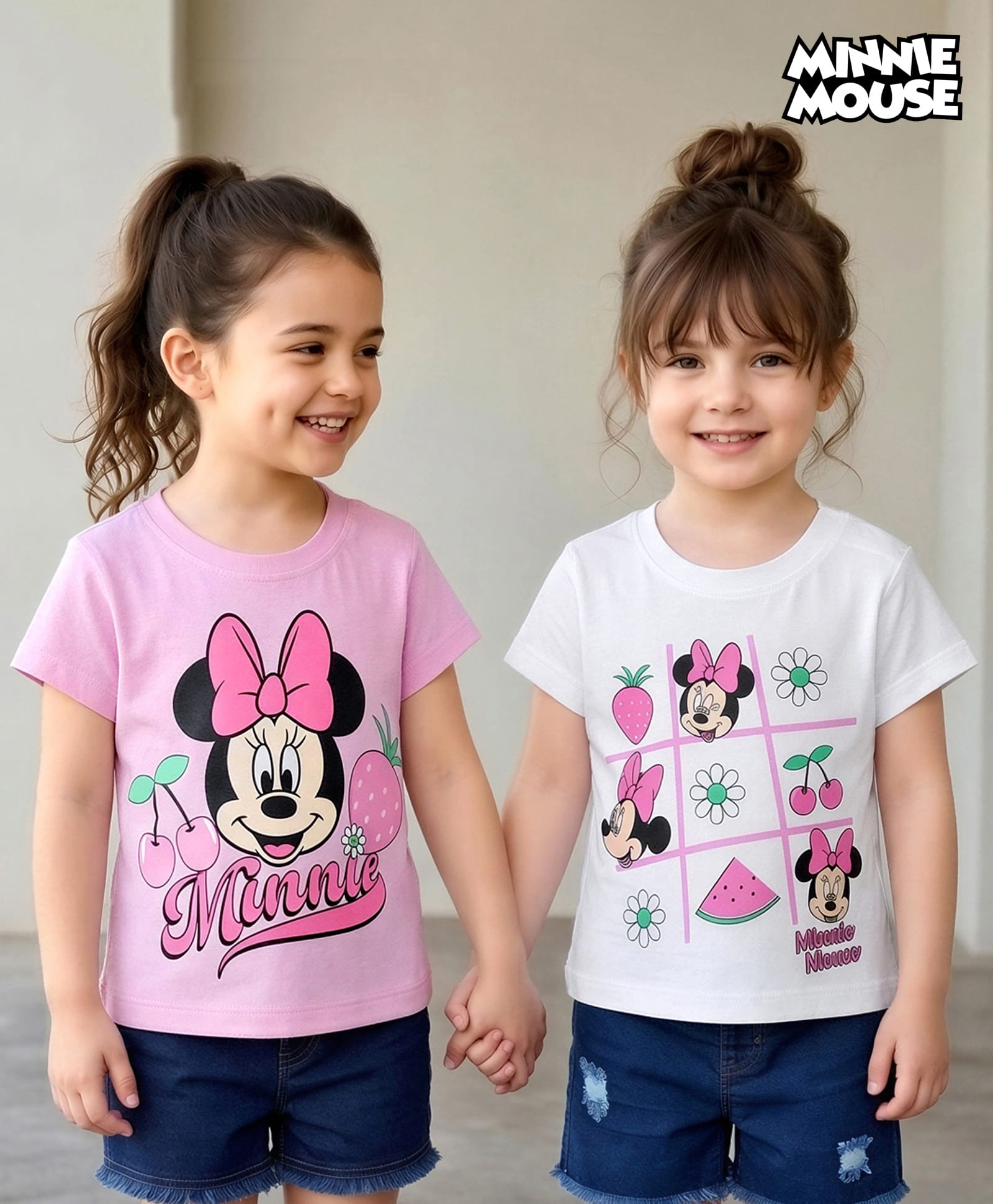 Babyhug Disney Cotton Knit T-Shirts Half Sleeve with Minnie and Friends Graphic Multi Color 6-9 Months Pack of 2-picture-17