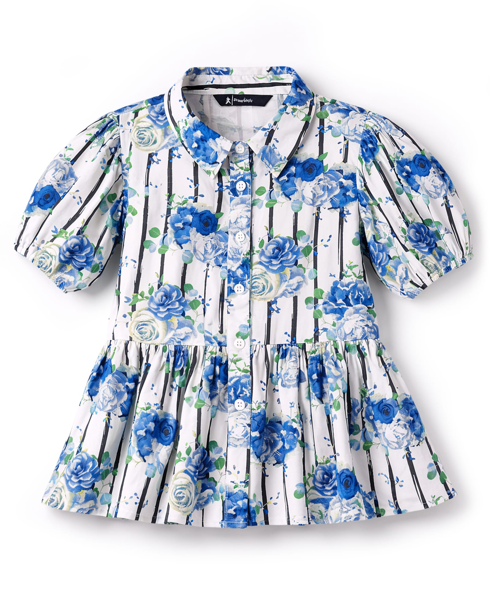Pine Kids Cotton Woven Top Puff Sleeves Frock Style Floral Multi Color 4-5 Years-image-40