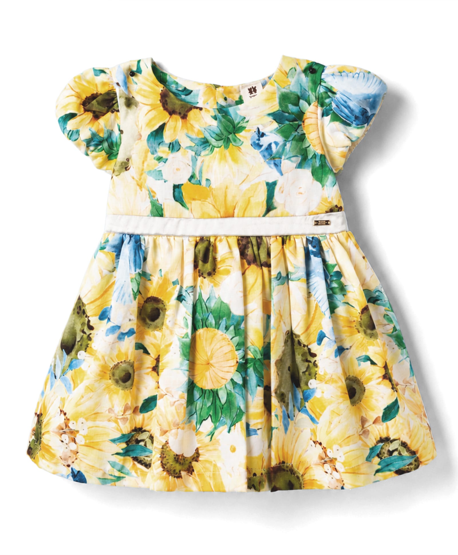 ToffyHouse Cotton Knit Half Sleeves Party Dress With Floral Print - Multicolor-picture-13