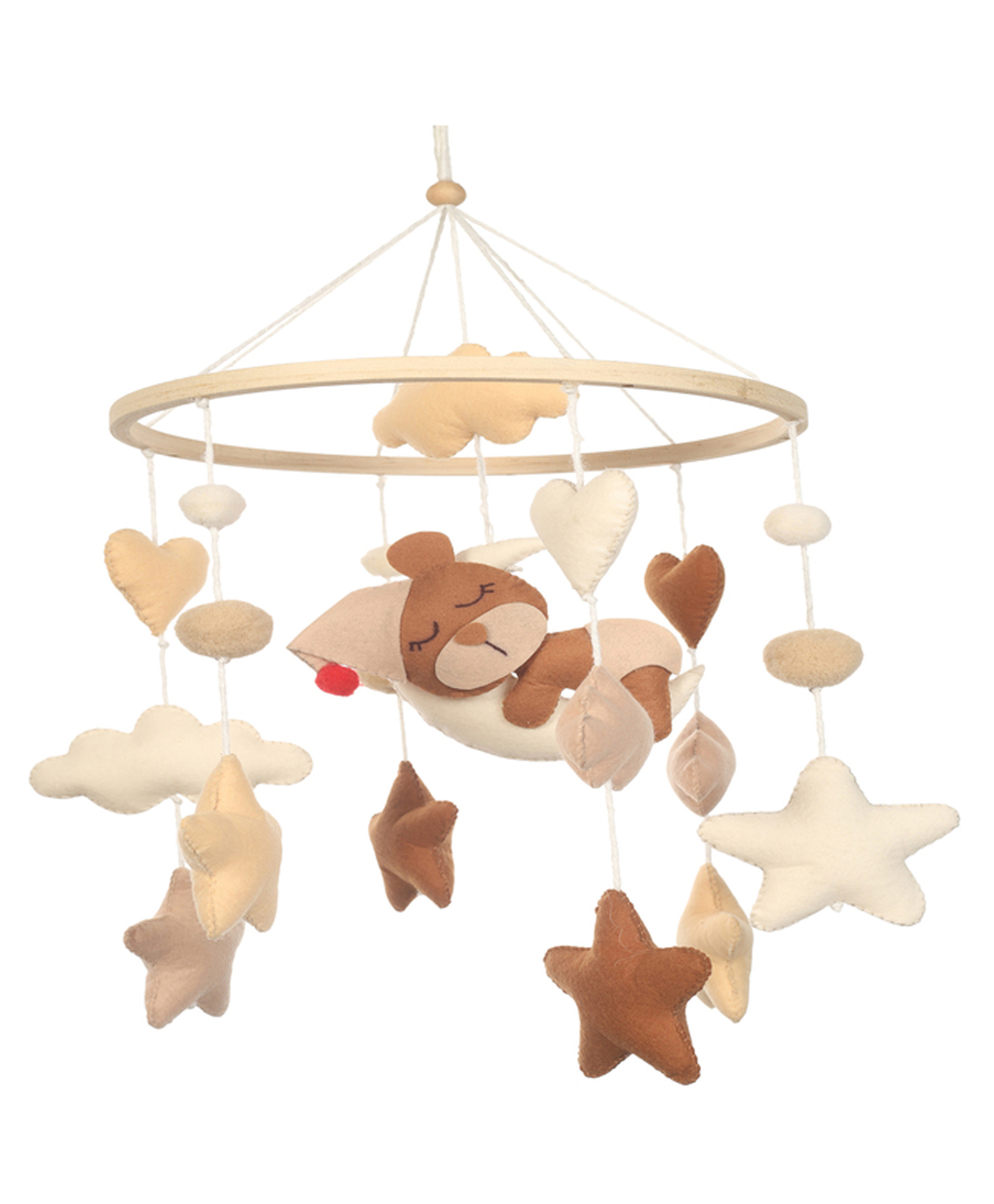 li'll pumpkins LillPumpkins Personalized Felt enchanting Teddy Theme Baby Cot Mobile Hanger for baby crib - Brown-picture-11