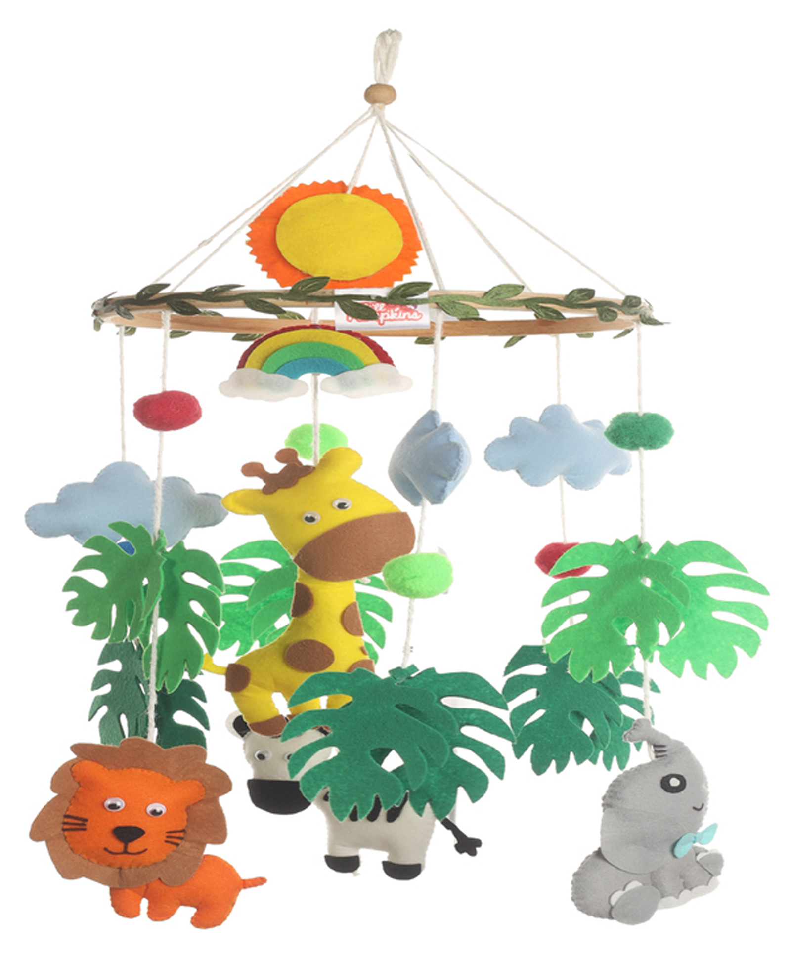 li'll pumpkins LillPumpkins Personalized Felt jungle safari Theme Baby Cot Mobile Hanger for baby crib - Multi-picture-14