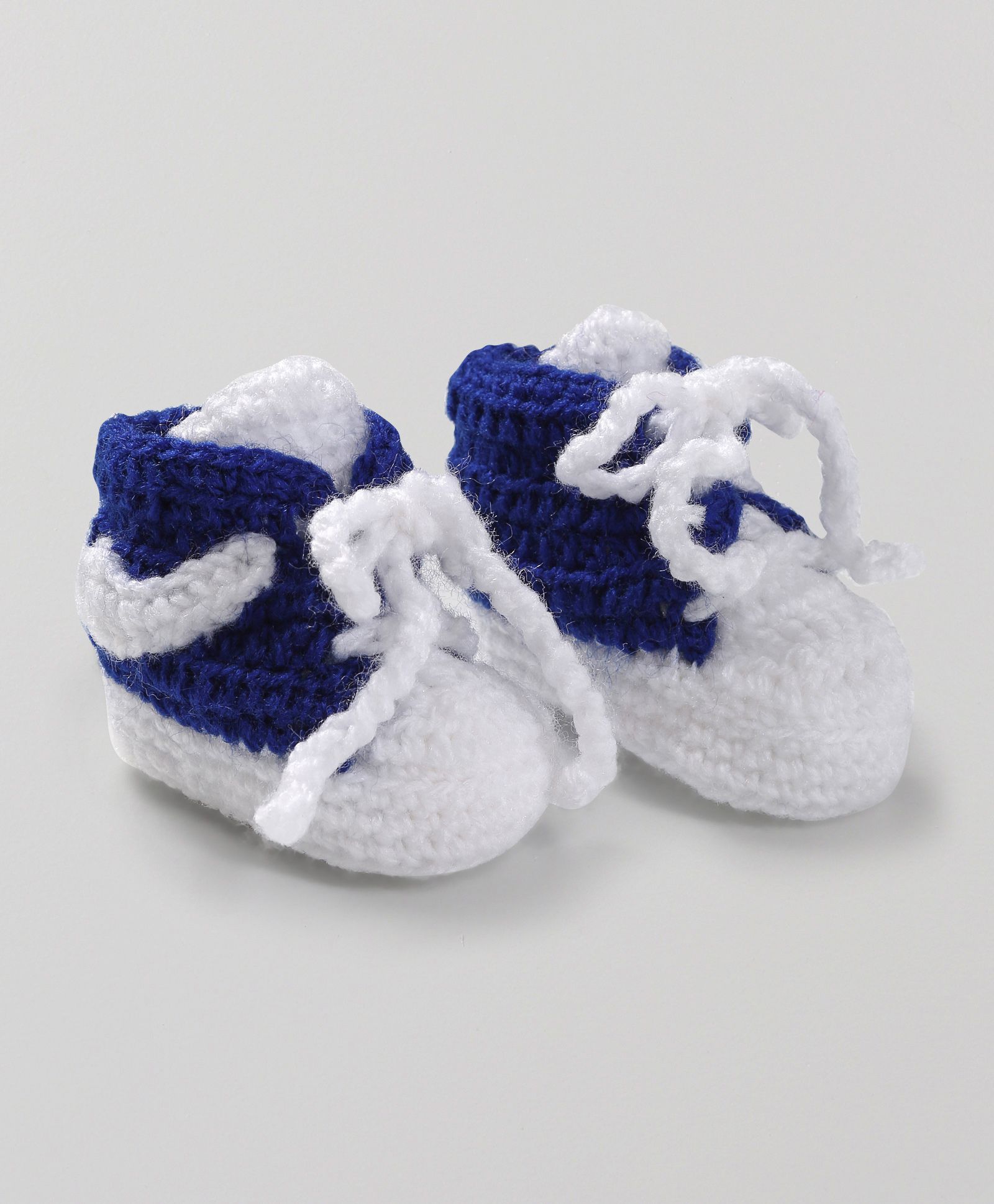 Knits & Knots  crochetSneakers Style Booties - Navy Blue & White-picture-15