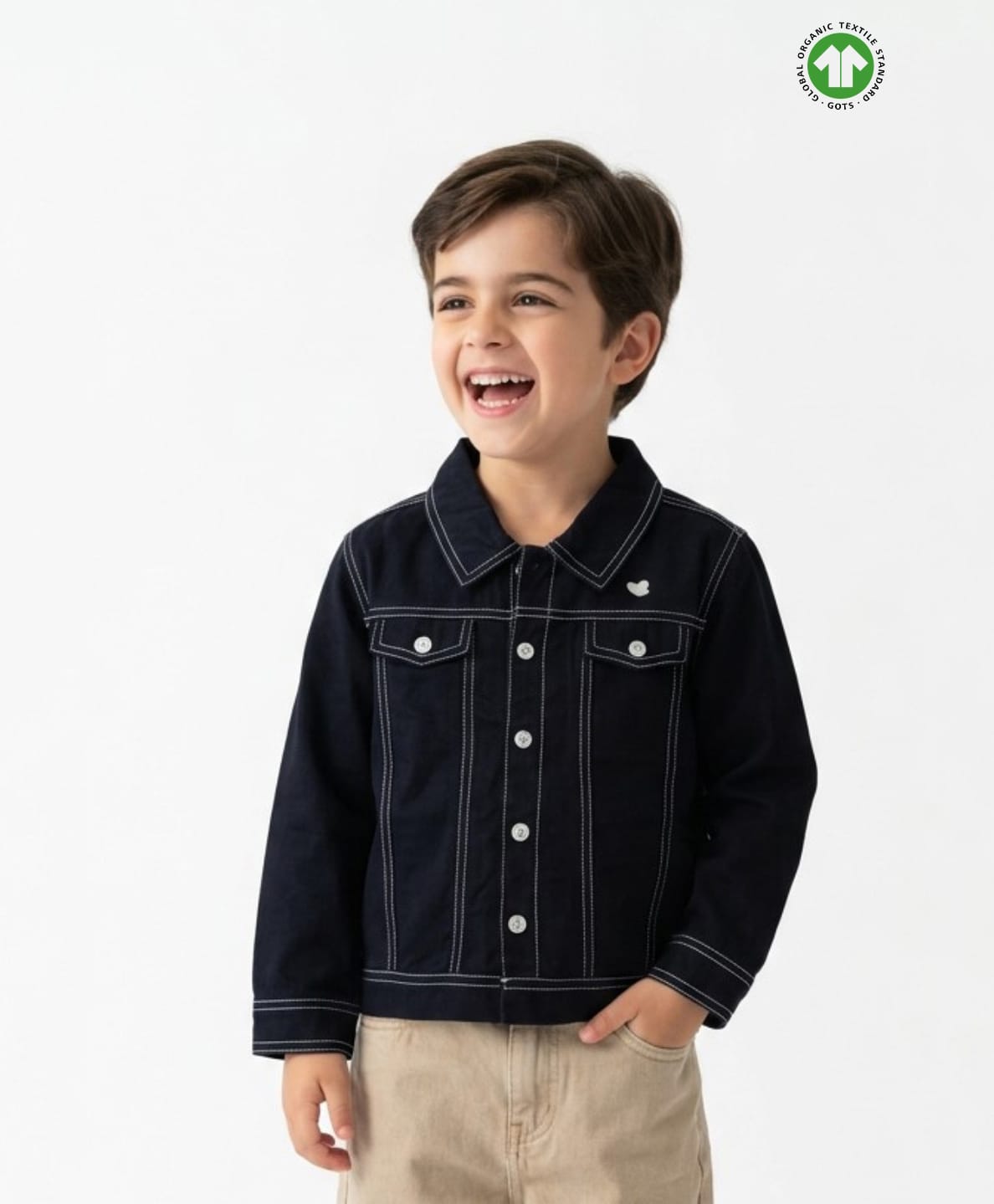 Pranava Organic Cotton Woven Full Sleeves Thread Work Detailed Jacket - Navy Blue-image-37