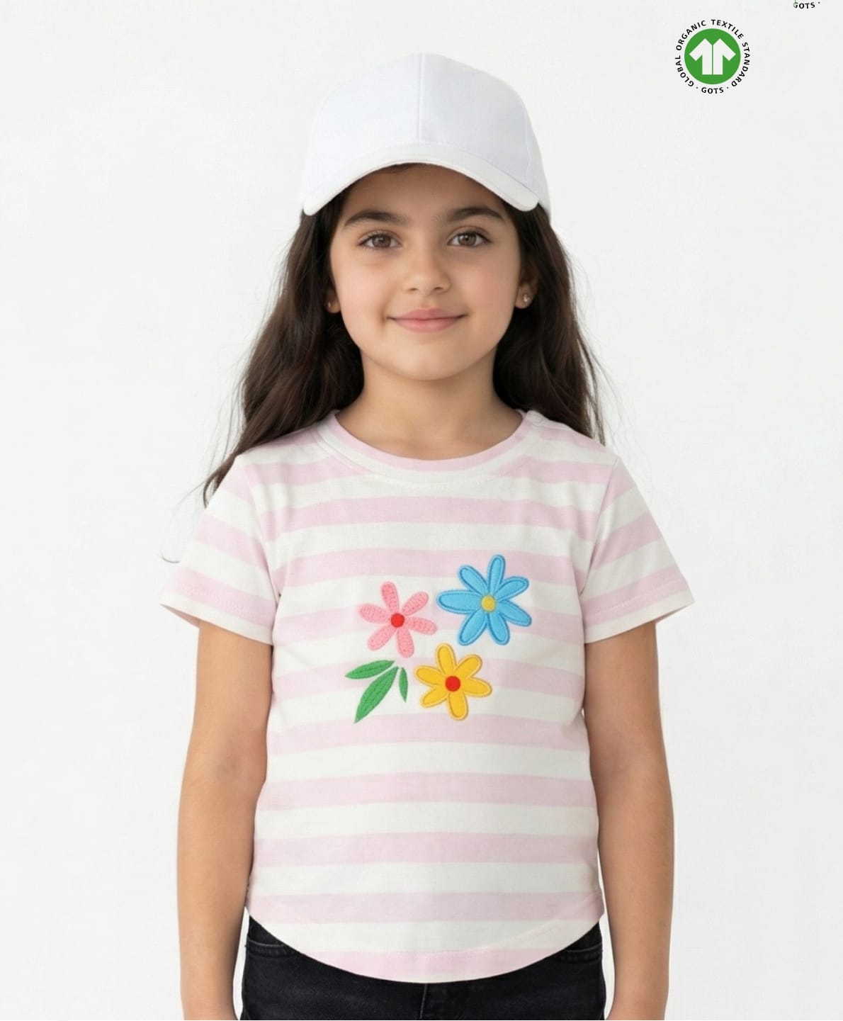 Pranava Organic Cotton Woven Half Sleeves Floral Embroidered Top - Pink-image-38