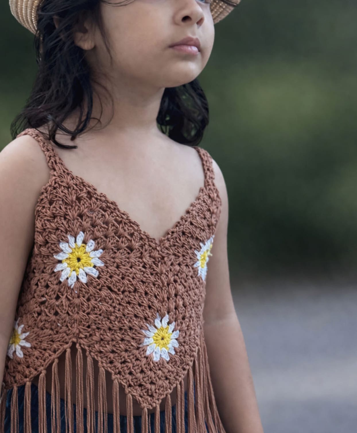 Woonie Cotton Hand Knitted Sleeveless Floral Designed Crochet Crop Top - Beige-picture-12