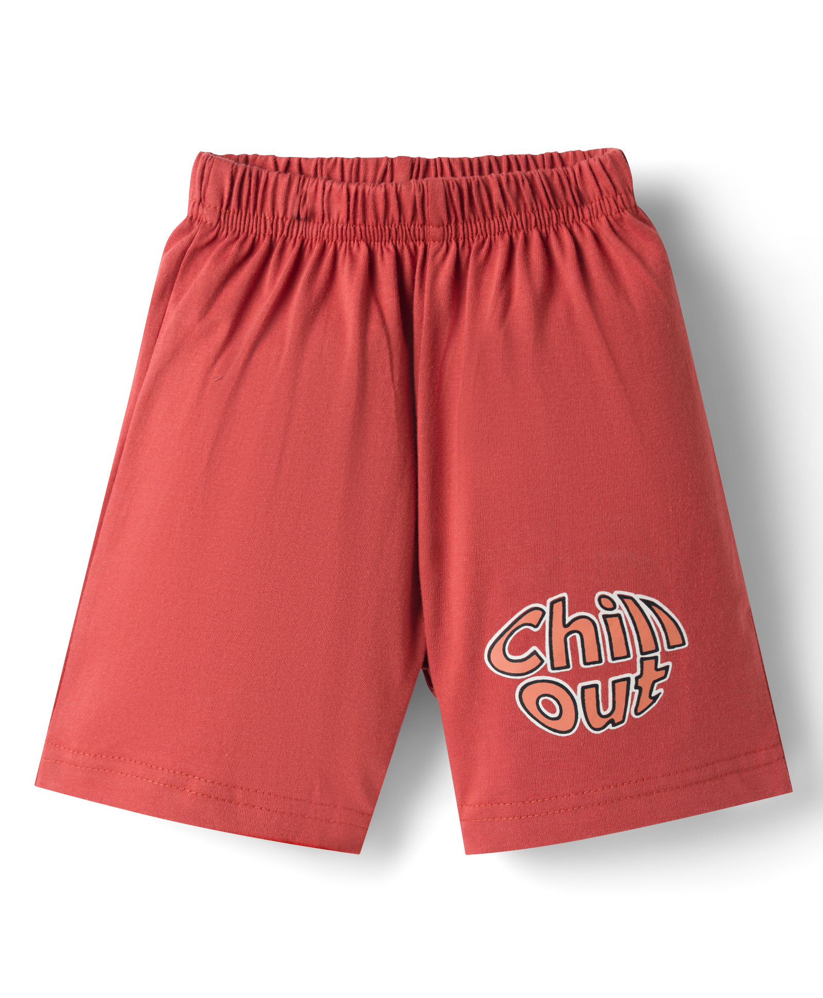 Tango Single Jersey Knit Knee Length Text Printed Shorts - Red-picture-11