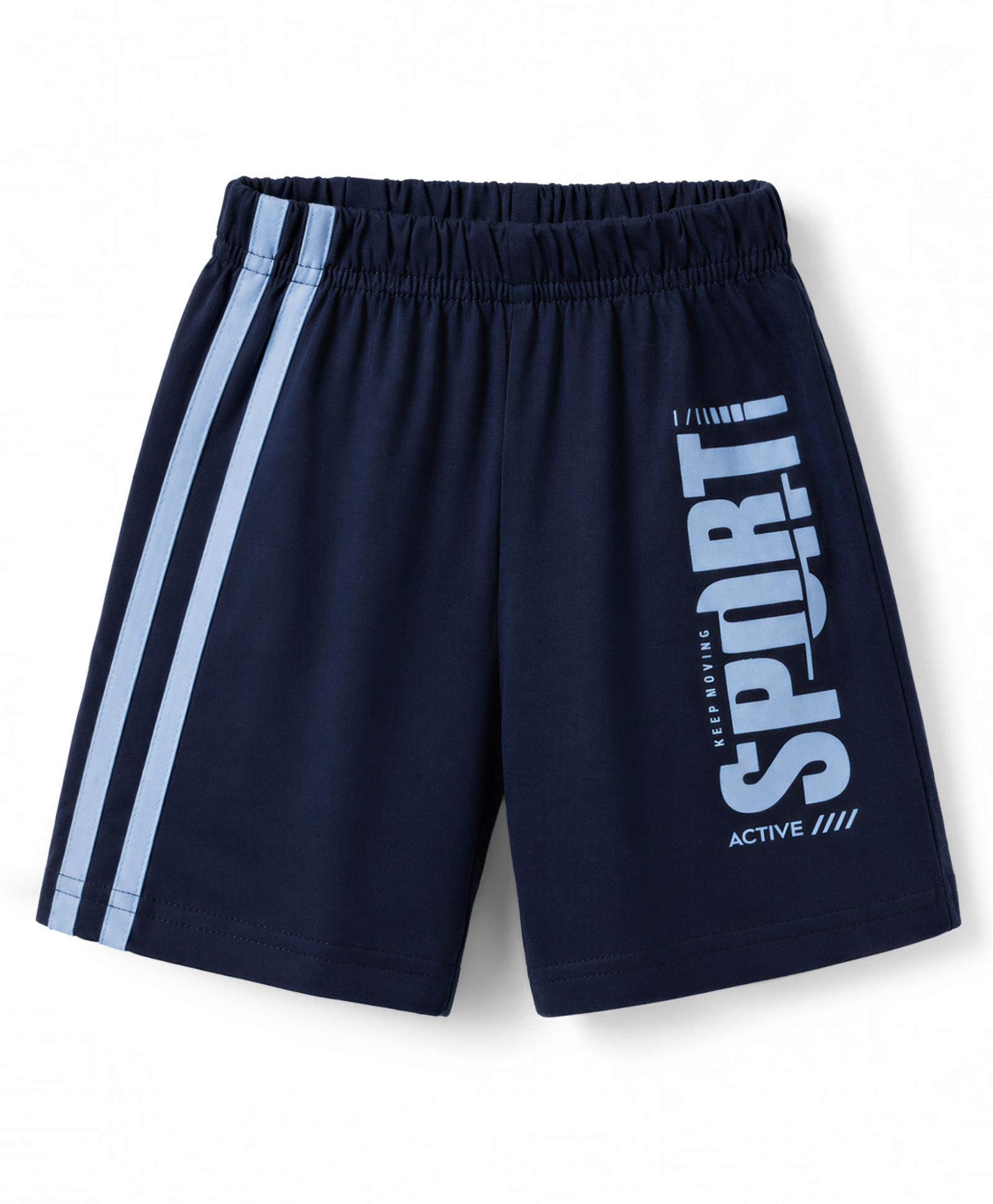 Taeko Single Jersey Knit Knee Length Text Printed Shorts - Navy Blue-picture-30