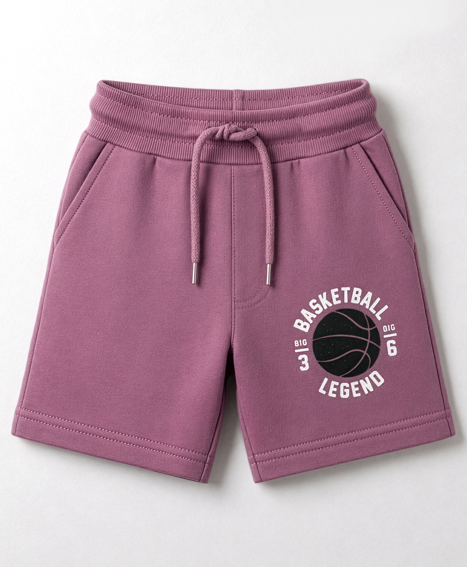 Taeko Single Jersey Knit Knee Length Sports Theme Printed Shorts - Mauve-image-33