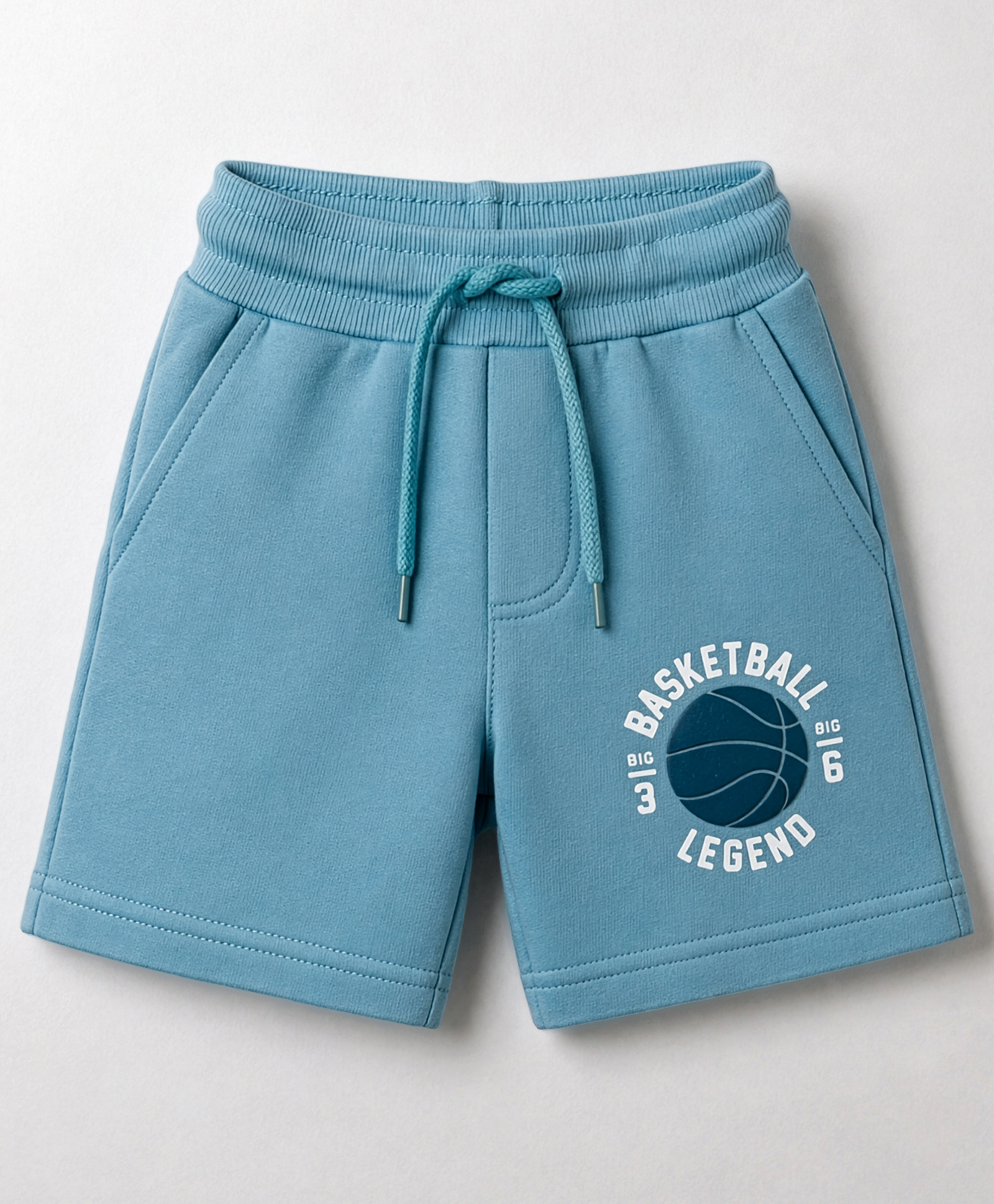 Taeko Single Jersey Knit Knee Length Sports Theme Printed Shorts - Light Blue-picture-21