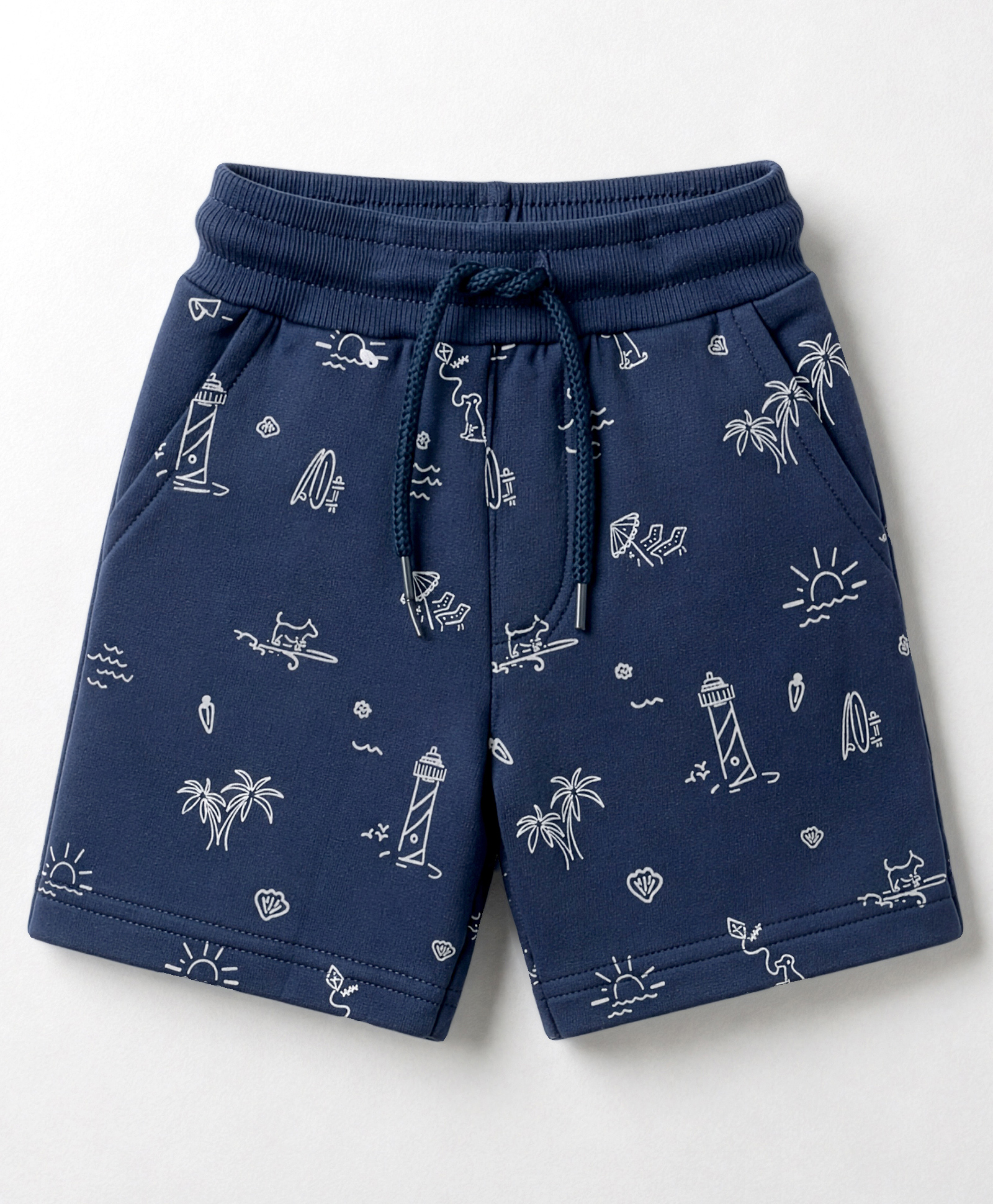 Taeko Single Jersey Knit Knee Length Nautical Theme Printed Shorts - Navy Blue-picture-27