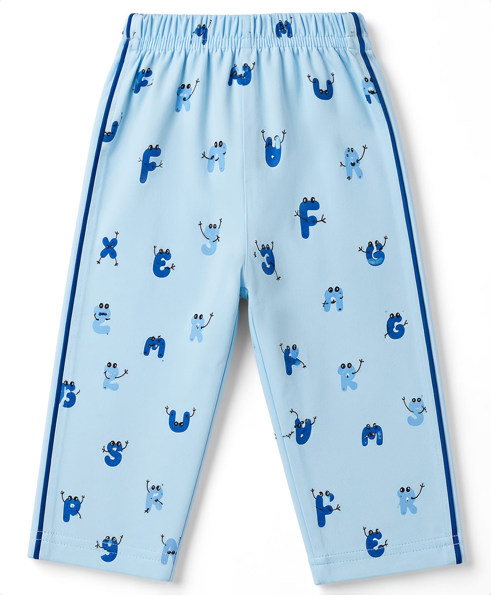 Tango Single Jersey Knit Full Length Alphabets Printed Lounge Pant - Light Blue-picture-30