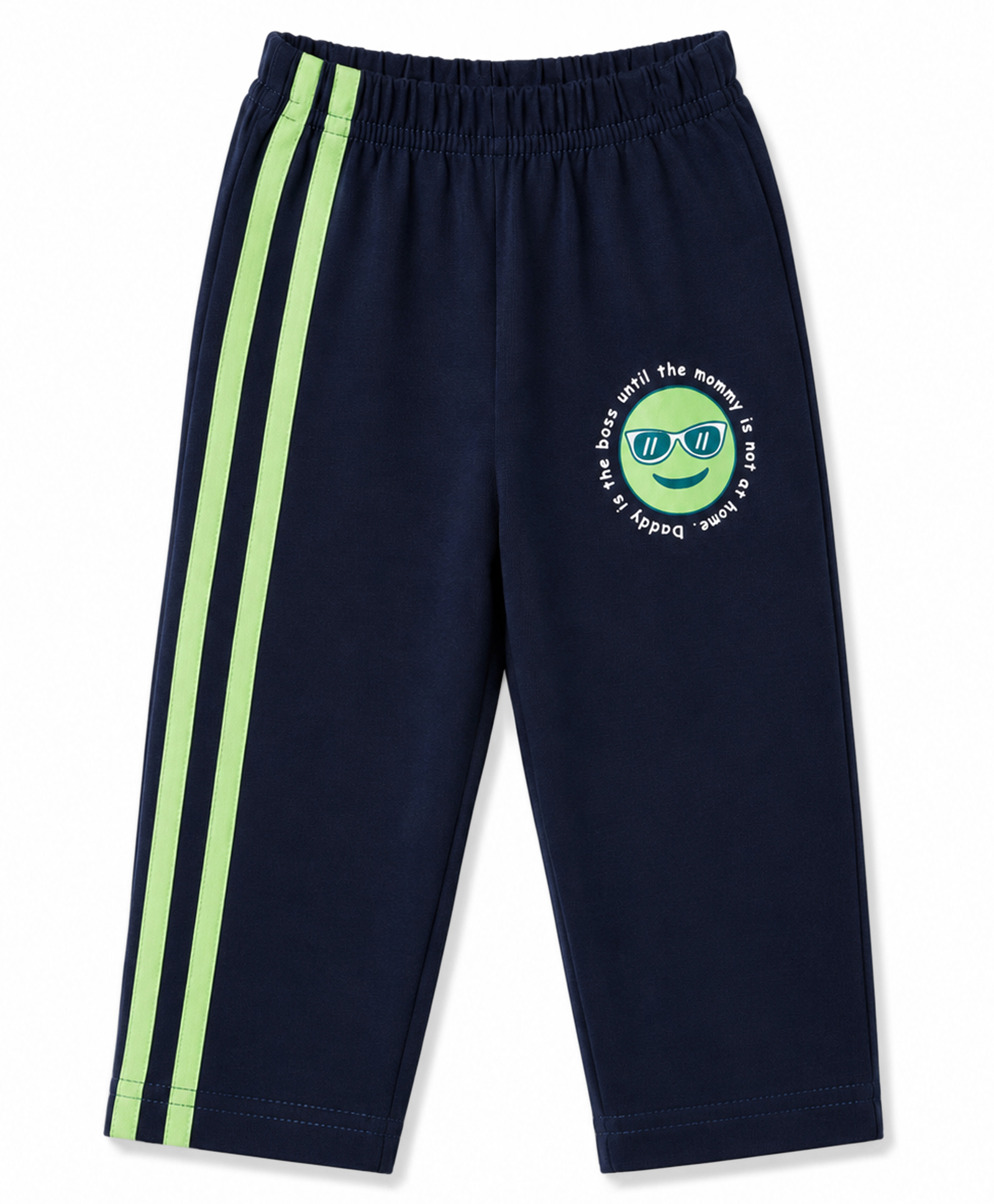 Tango Single Jersey Knit Full Length Lounge Pant With Tape Detailing & Text Print - Navy Blue-picture-35