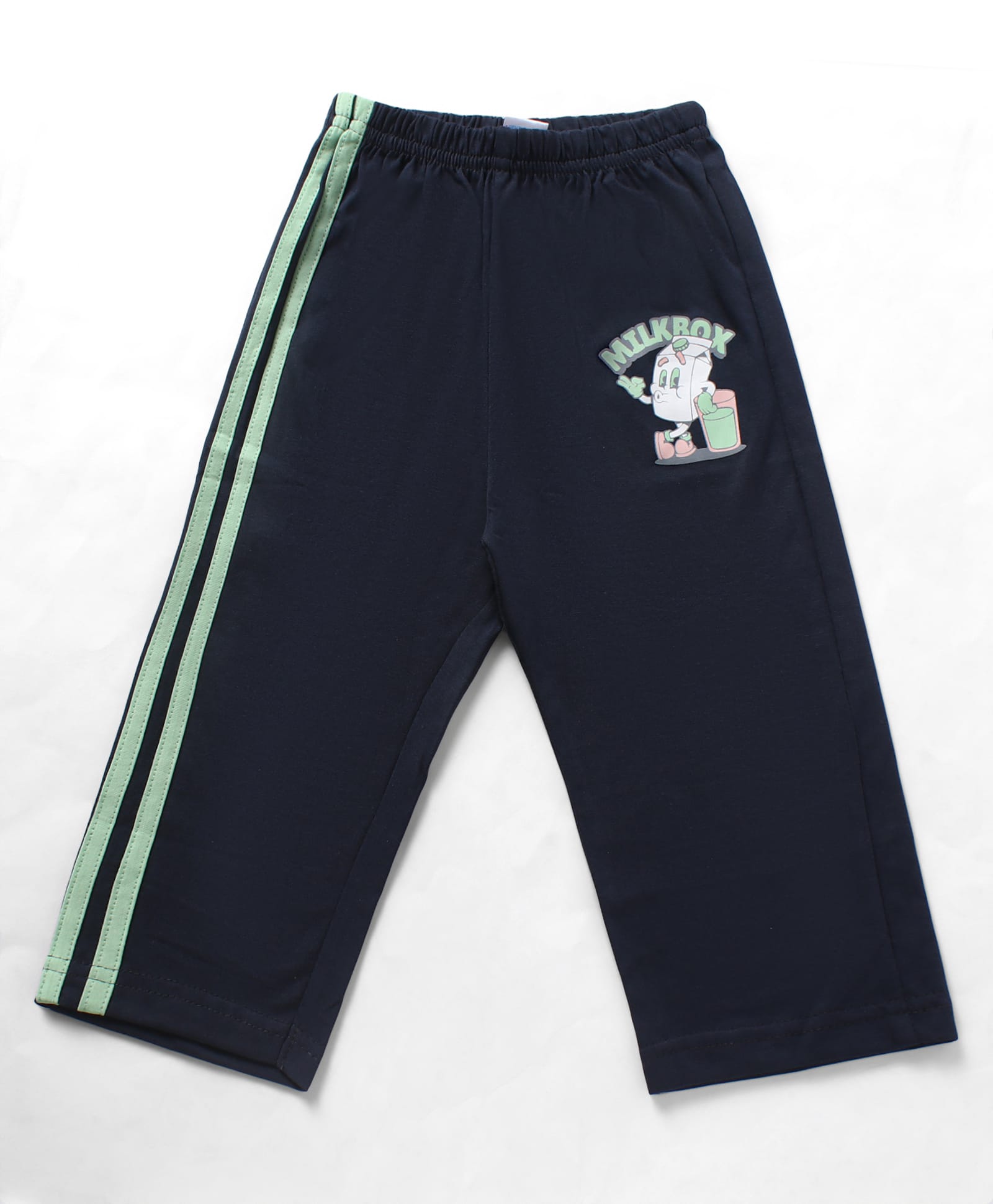 Tango Single Jersey Knit Full Length Text Printed Lounge Pant With Tape Detailing - Blue-picture-13
