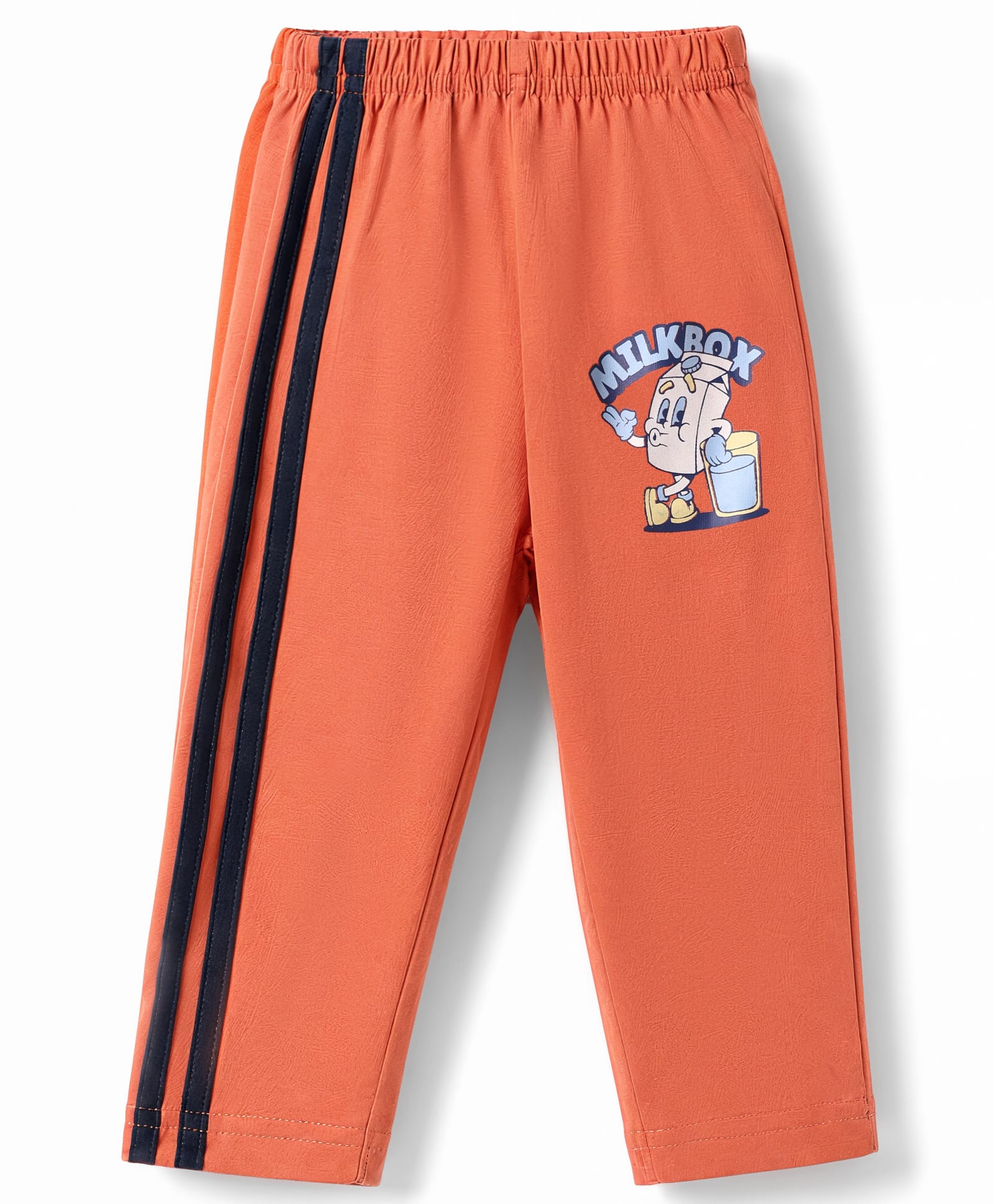 Tango Single Jersey Knit Full Length Text Printed Lounge Pant With Tape Detailing - Orange-picture-13
