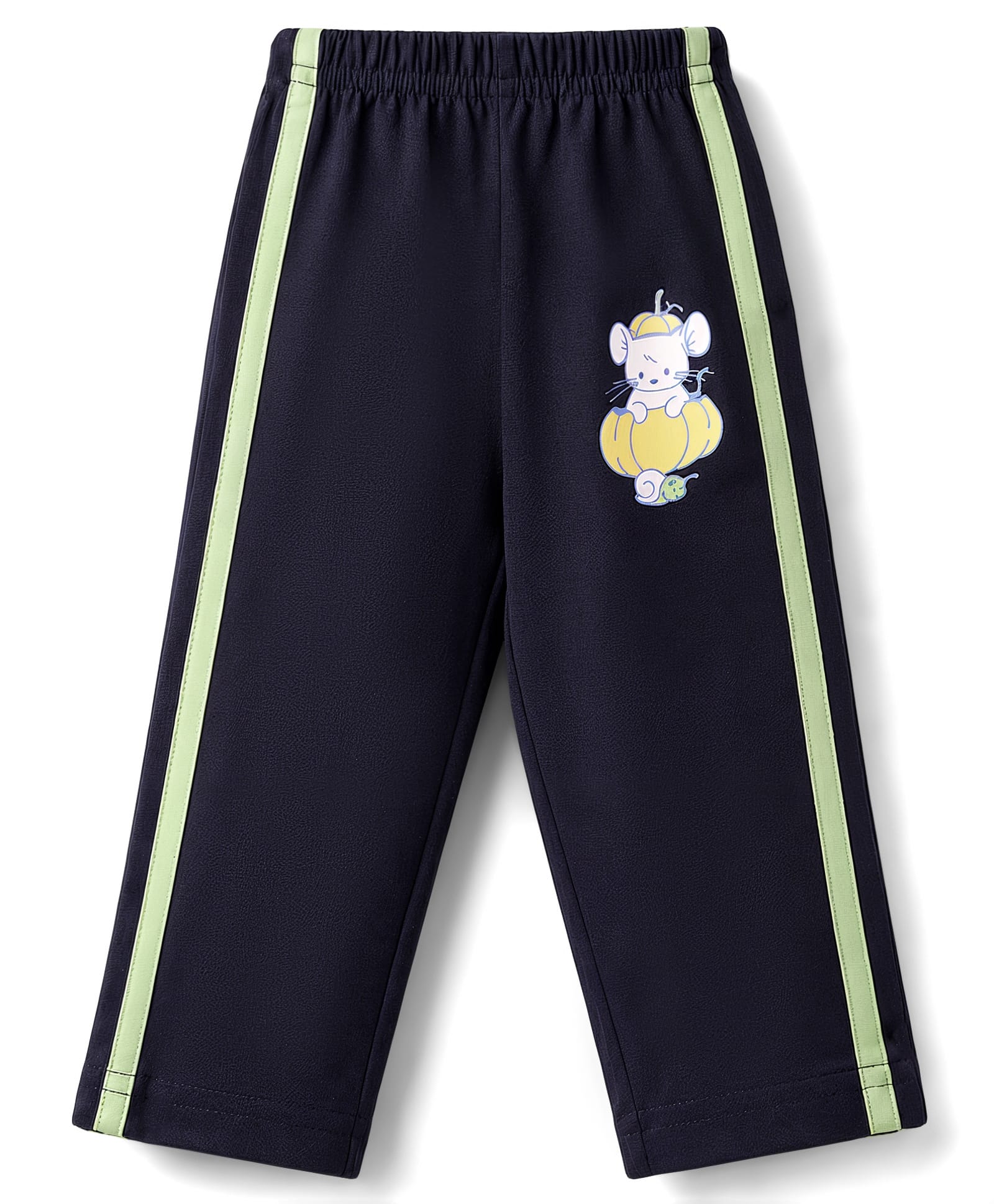 Tango Single Jersey Knit Full Length Mouse & Snail Printed Lounge Pant With Tape Detailing - Navy Blue-picture-2