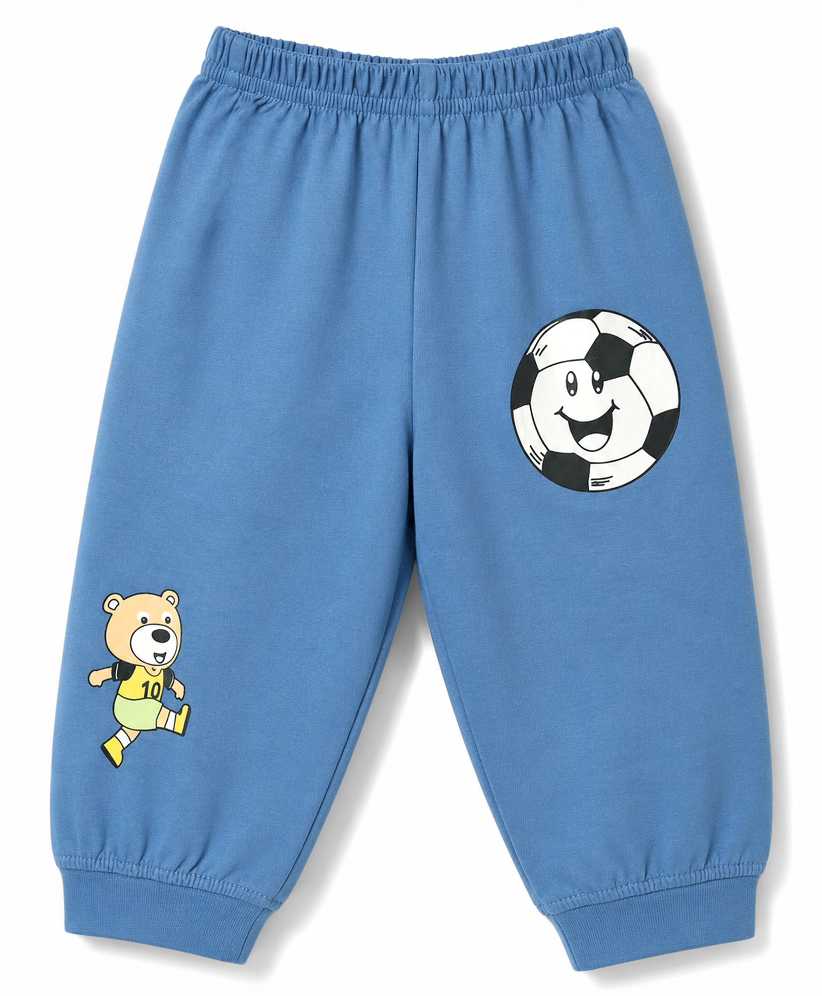 Tango Single Jersey Knit Full Length Bear & Sports Theme Printed Lounge Pant - Blue-image-22