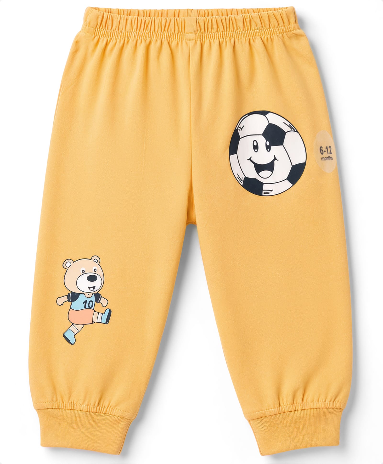 Tango Single Jersey Knit Full Length Bear & Sports Theme Printed Lounge Pant - Yellow-image-47