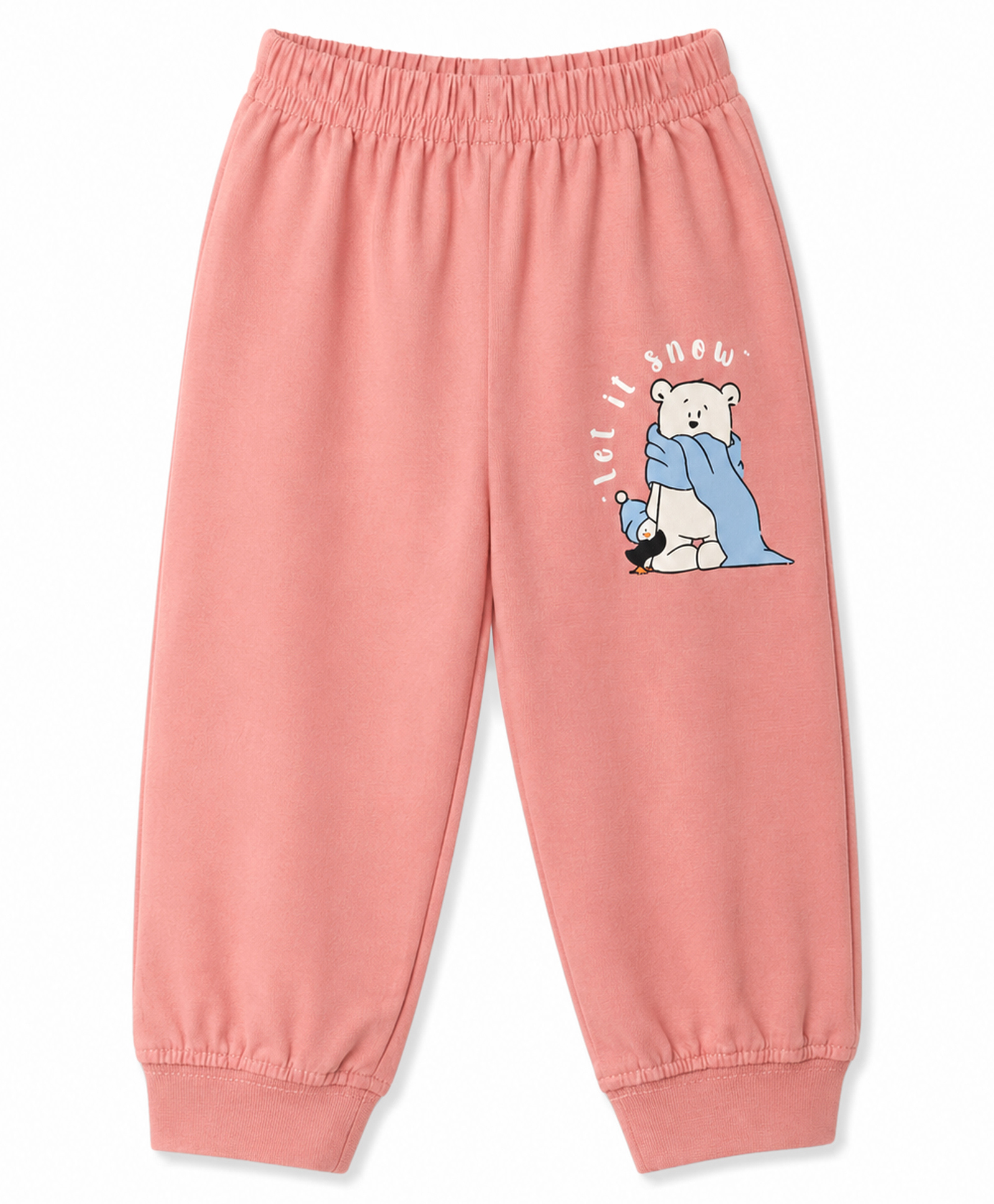 Tango Single Jersey Knit Full Length Bear Printed Lounge Pant - Peach-image-10