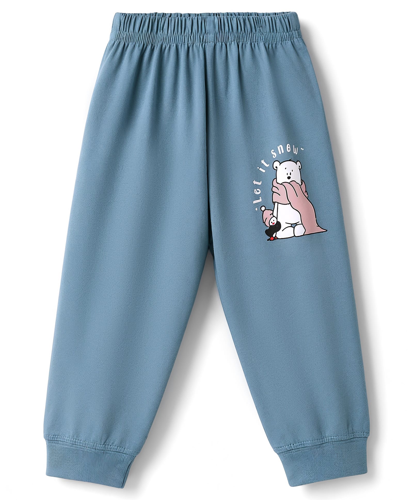 Tango Single Jersey Knit Full Length Bear Printed Lounge Pant - Blue-picture-22