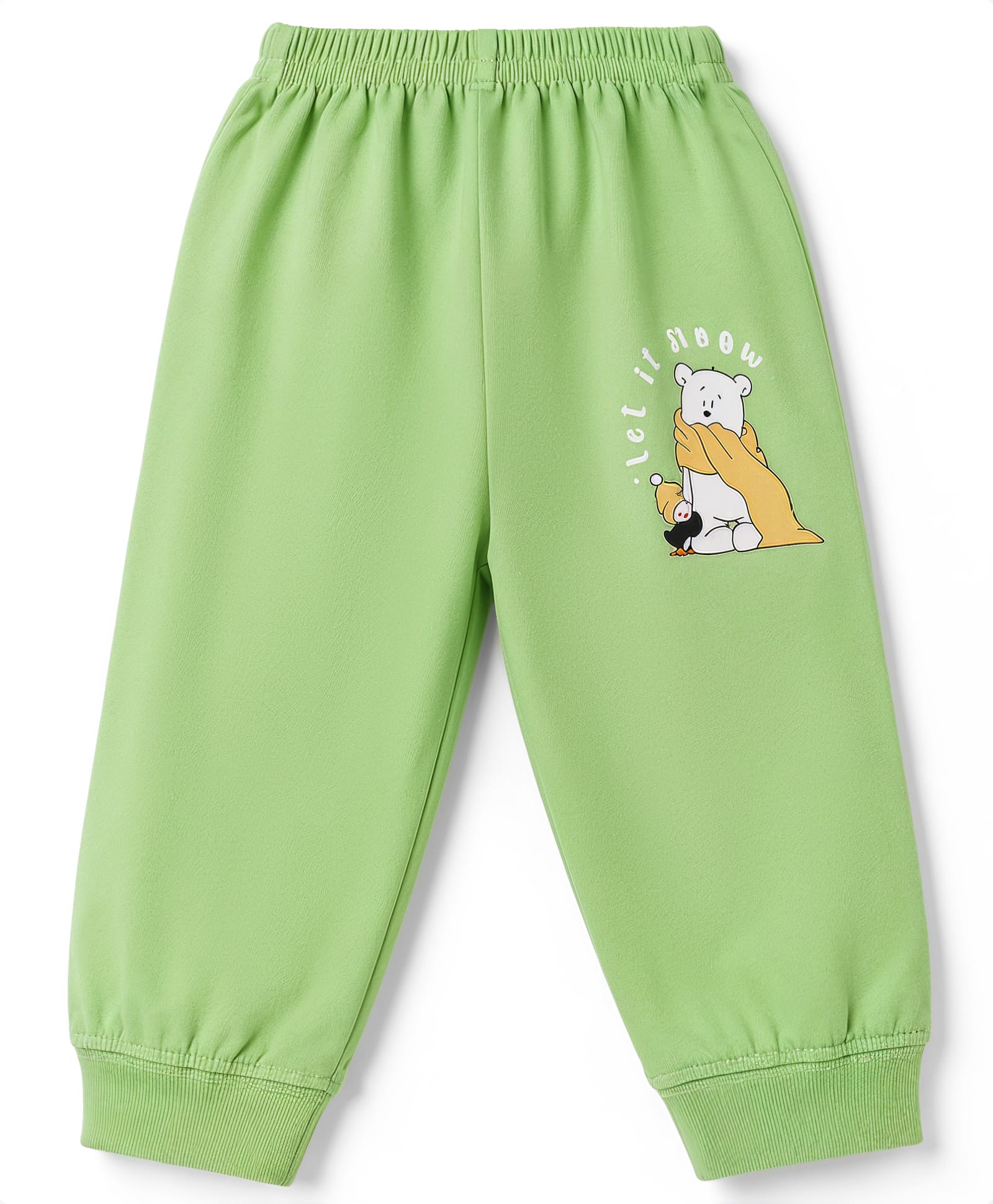 Tango Single Jersey Knit Full Length Bear Printed Lounge Pant - Light Green-image-21