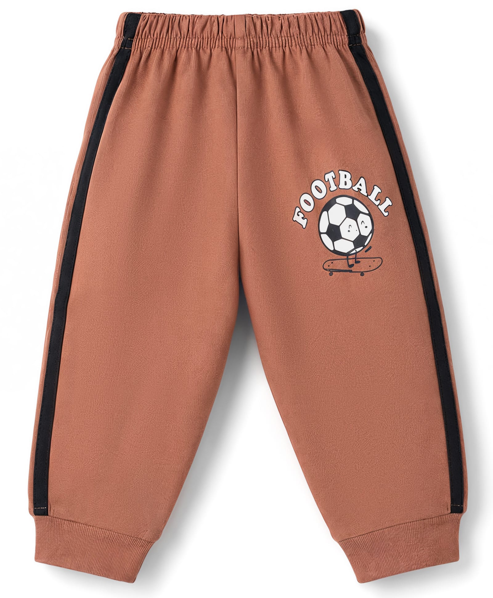 Tango Single Jersey Knit Full Length Football Printed Lounge Pant - Rust Orange-picture-28