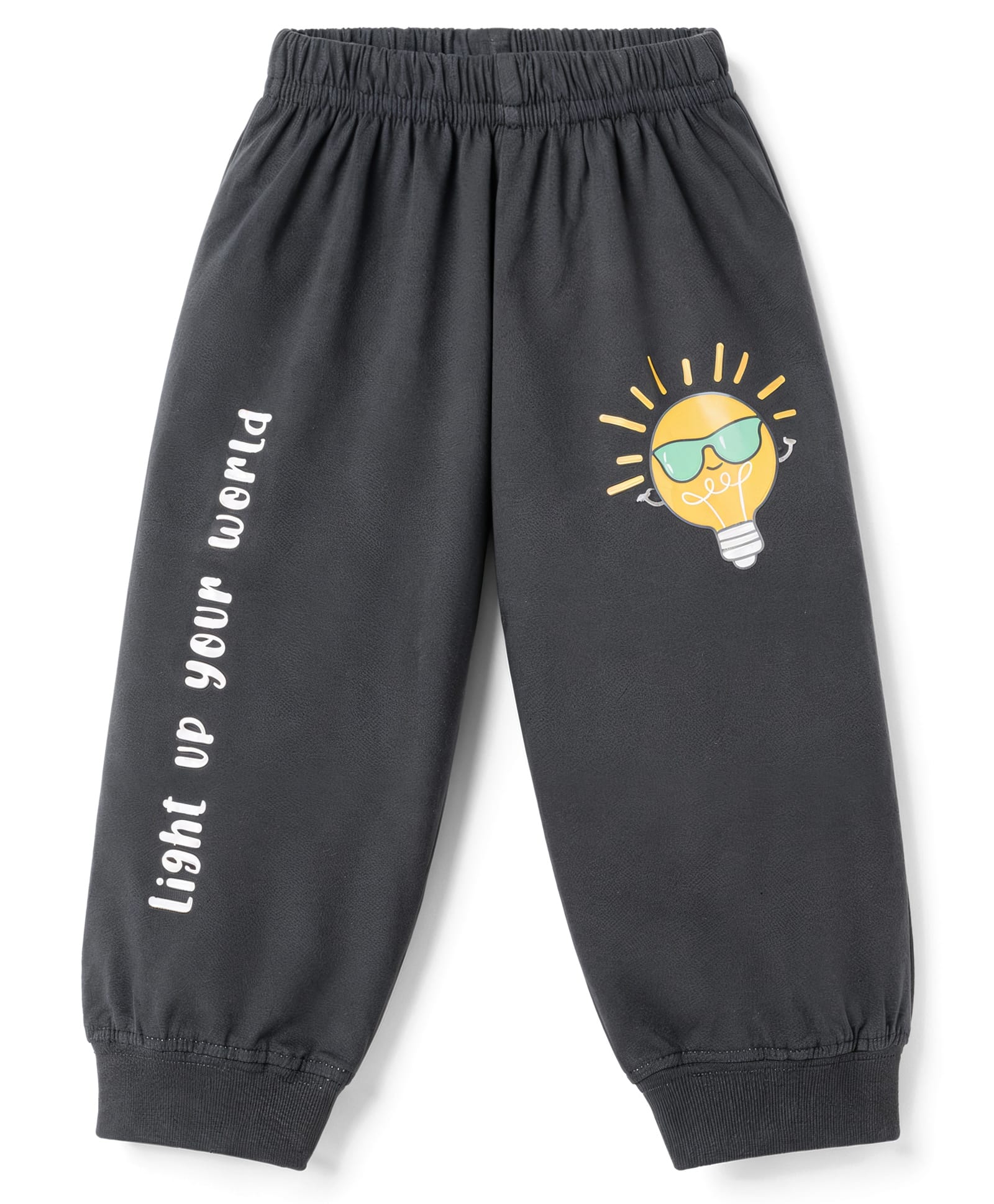 Tango Single Jersey Knit Full Length Text Printed Lounge Pant - Black-image-33