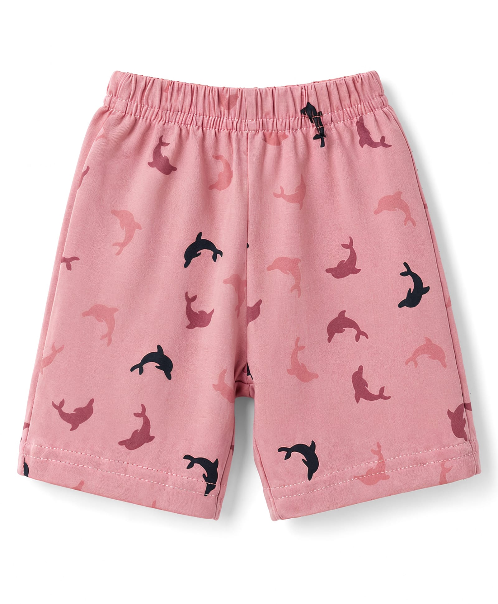 Tango Single Jersey Knit Knee Length Shorts With Dolphin Print - Pink-picture-17