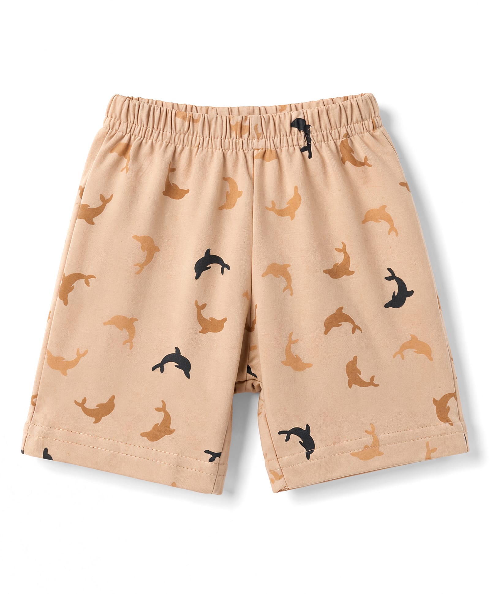 Tango Single Jersey Knit Knee Length Shorts With Dolphin Print - Cream-picture-18