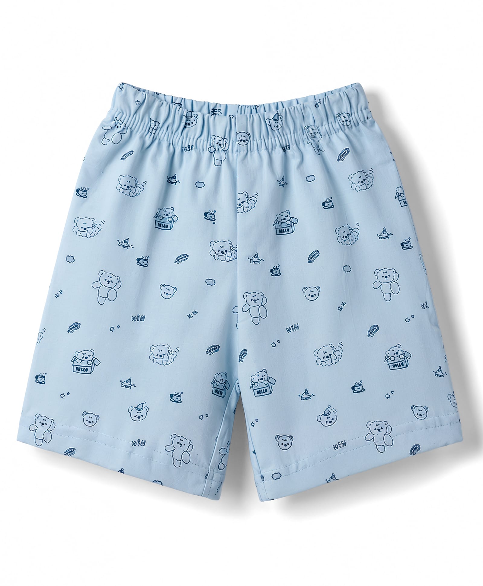 Tango Single Jersey Knit Knee Length Shorts With Bear Print - Blue-picture-14