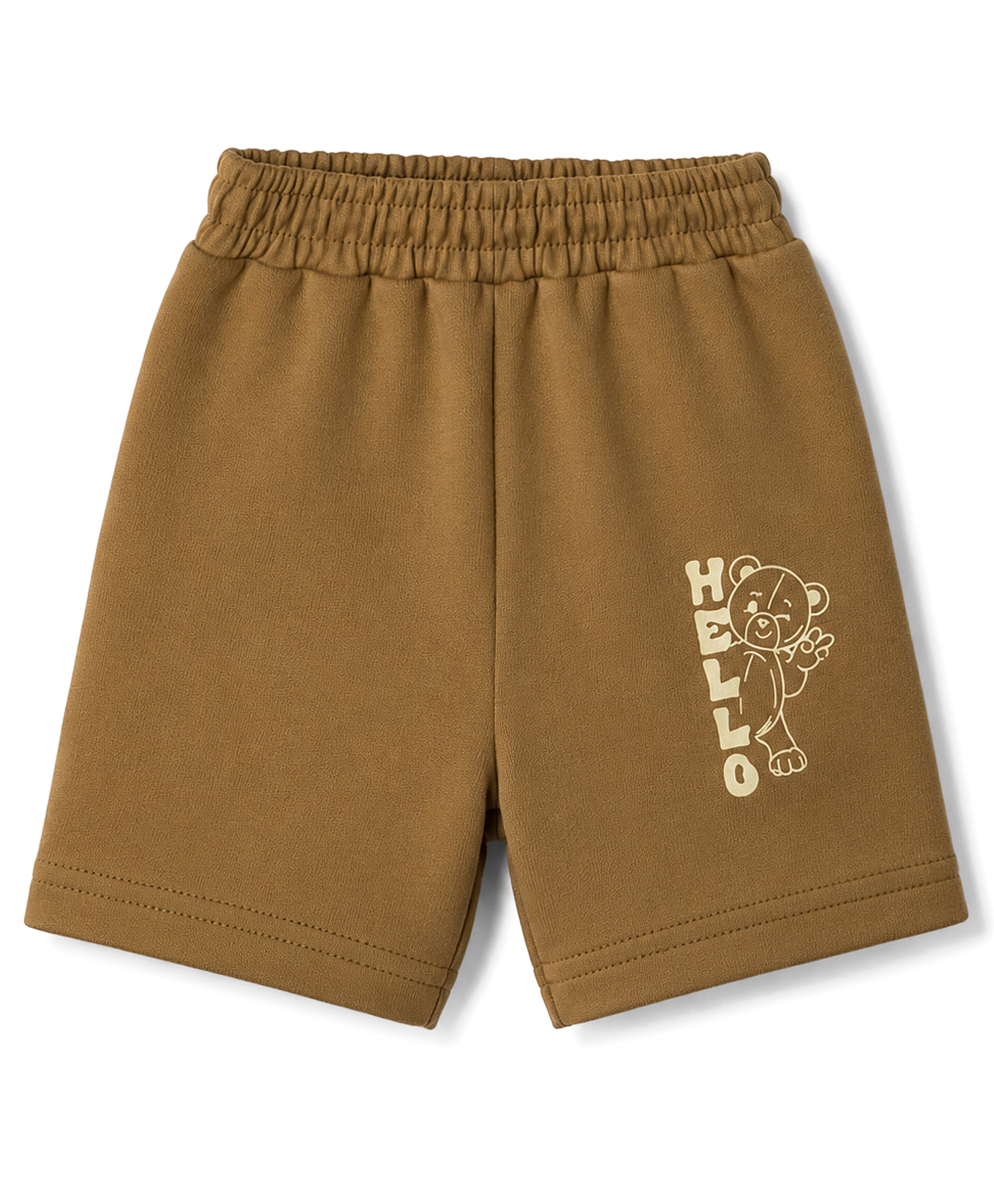 Tango Looper Knit Knee Length Bear Printed Shorts - Brown-picture-16