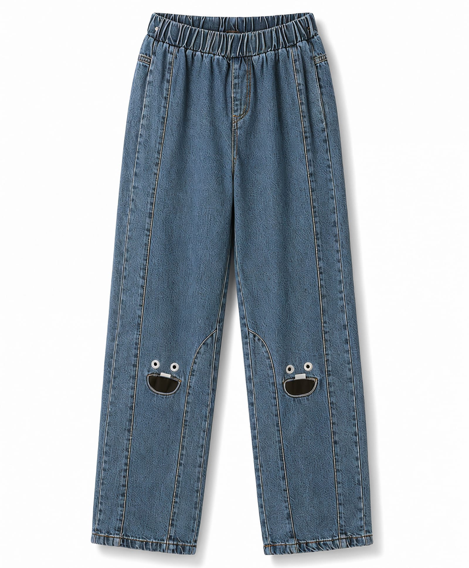 Mark & Mia Full Length Cut N Sew Jeans With Embroidery - Blue-picture-13